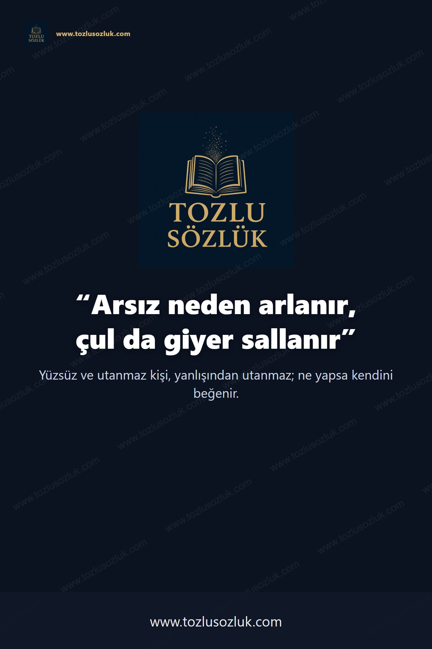 Arsız neden arlanır, çul da giyer sallanır Pinterest görseli