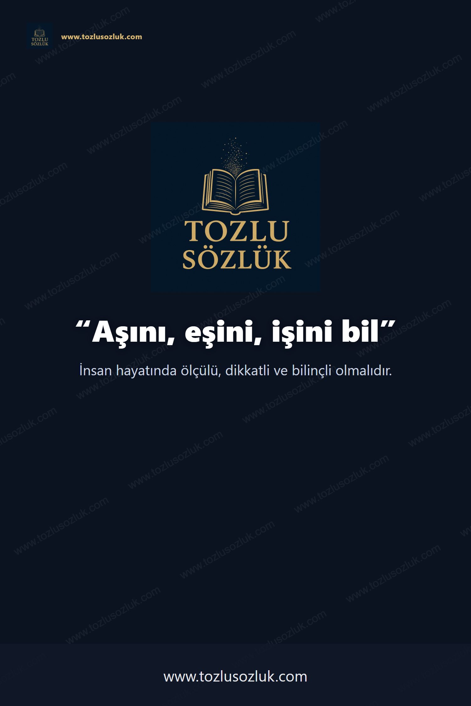 Aşını, eşini, işini bil Pinterest görseli