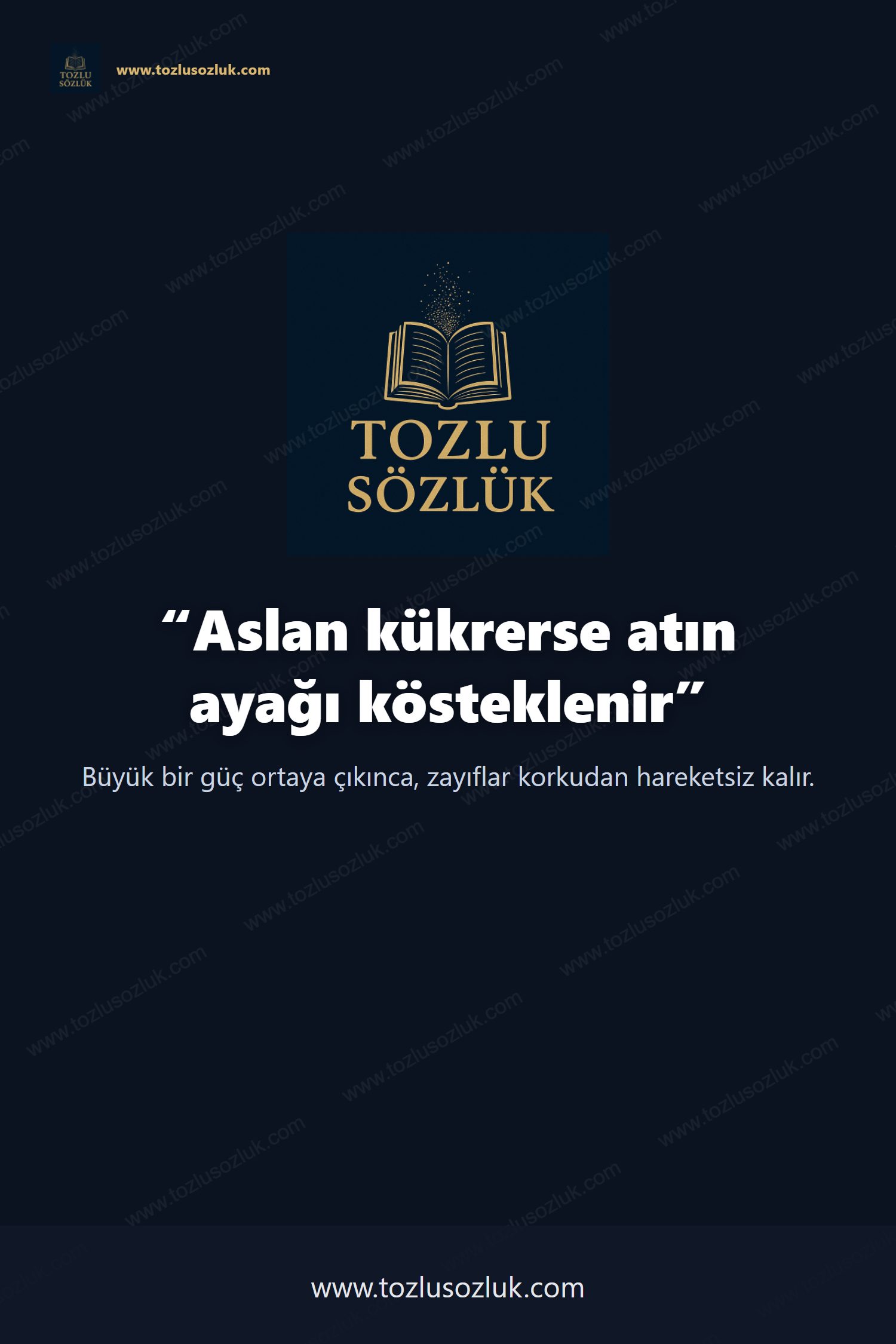 Aslan kükrerse atın ayağı kösteklenir Pinterest görseli