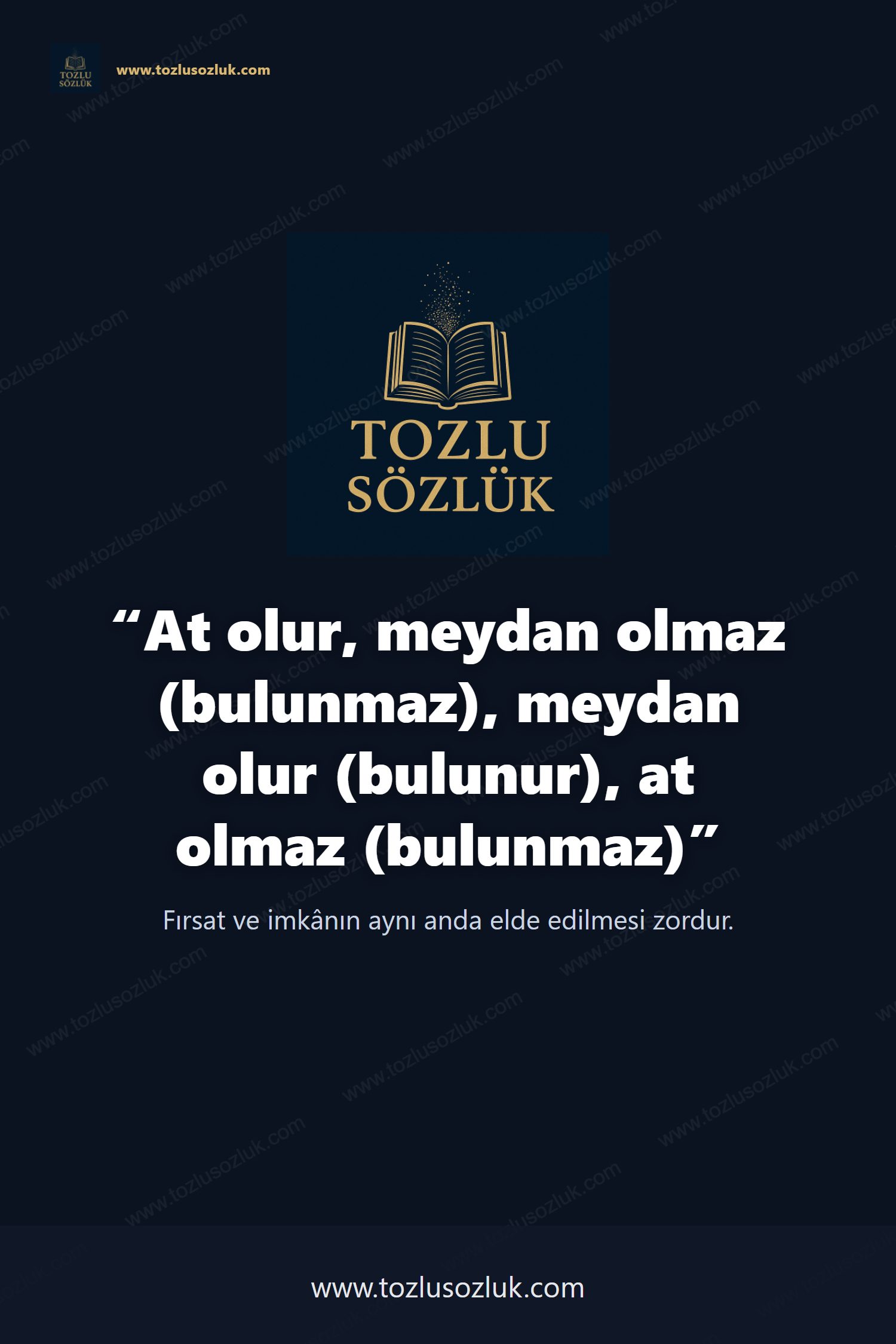 At olur, meydan olmaz (bulunmaz), meydan olur (bulunur), at olmaz (bulunmaz) Pinterest görseli