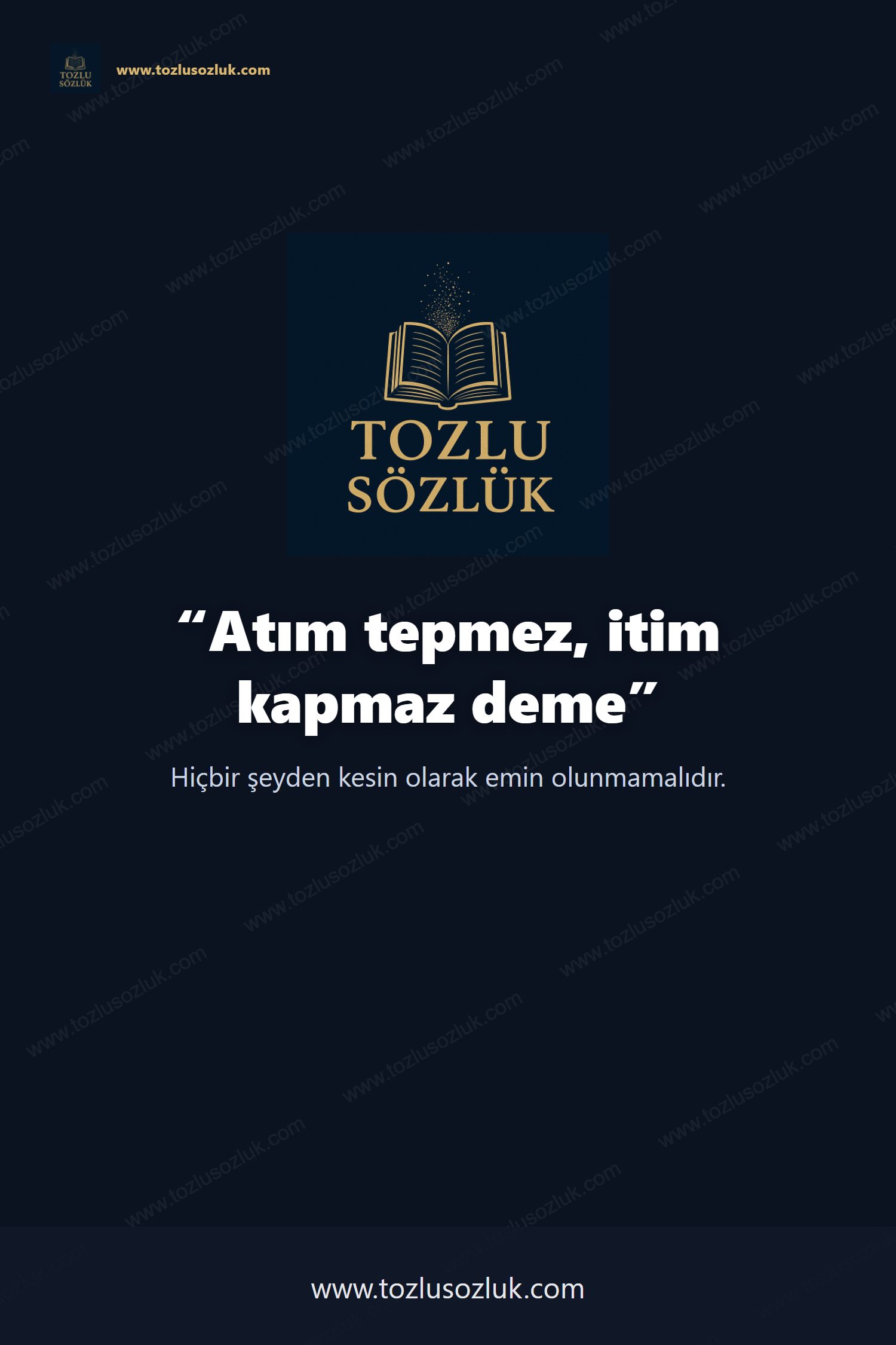 Atım tepmez, itim kapmaz deme Pinterest görseli