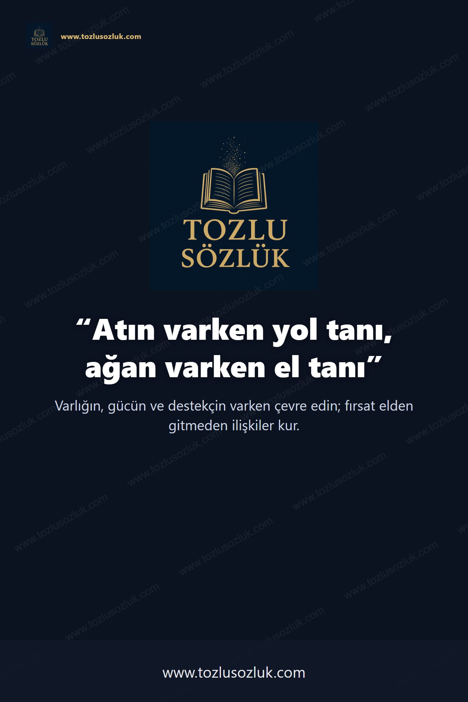 Atın varken yol tanı, ağan varken el tanı Pinterest görseli