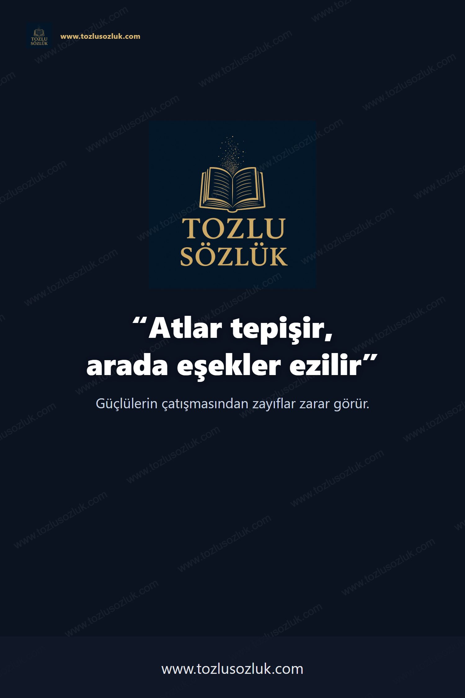 Atlar tepişir, arada eşekler ezilir Pinterest görseli