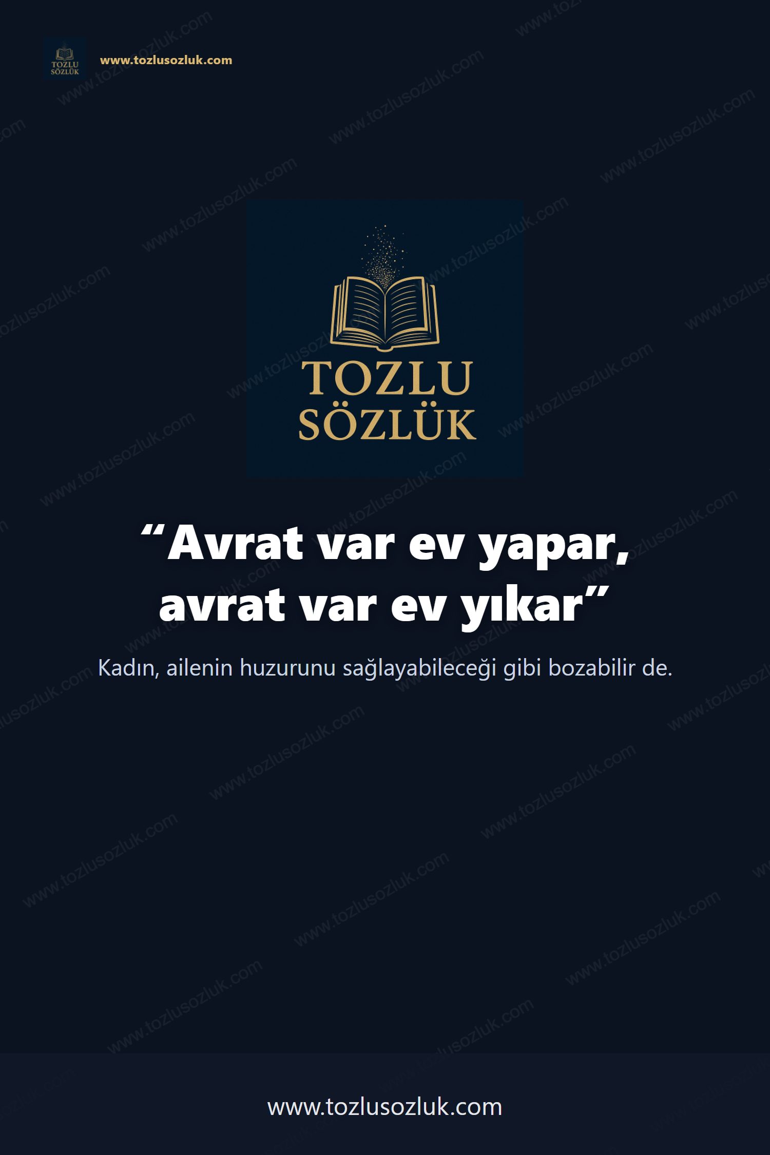 Avrat var ev yapar, avrat var ev yıkar Pinterest görseli