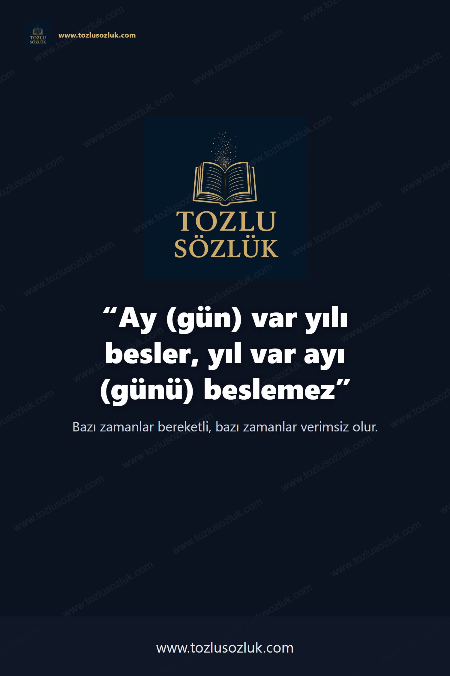 Ay (gün) var yılı besler, yıl var ayı (günü) beslemez Pinterest görseli