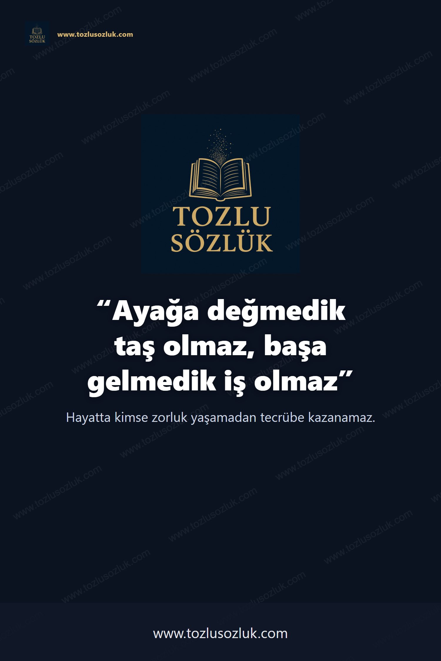 Ayağa değmedik taş olmaz, başa gelmedik iş olmaz Pinterest görseli