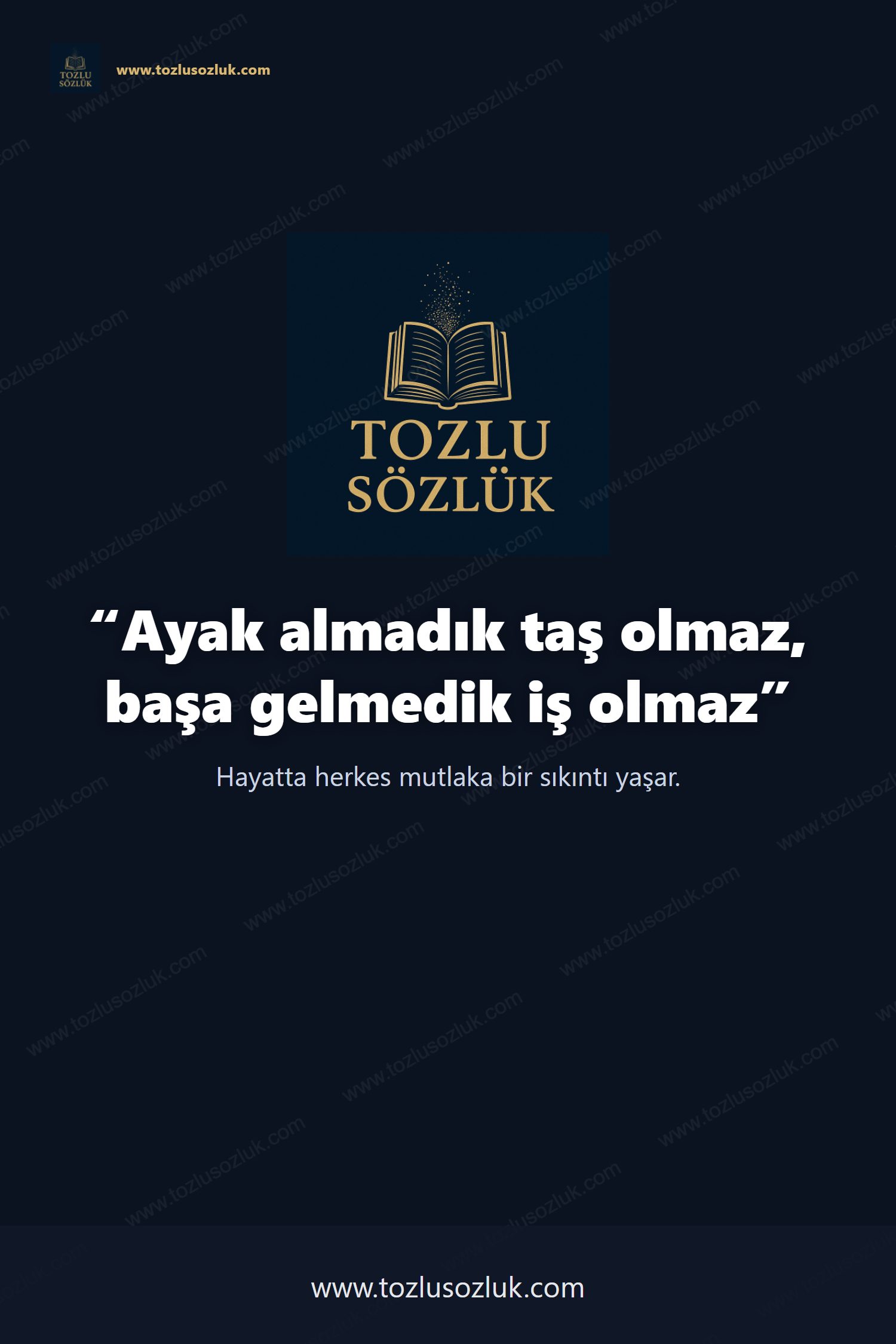 Ayak almadık taş olmaz, başa gelmedik iş olmaz Pinterest görseli