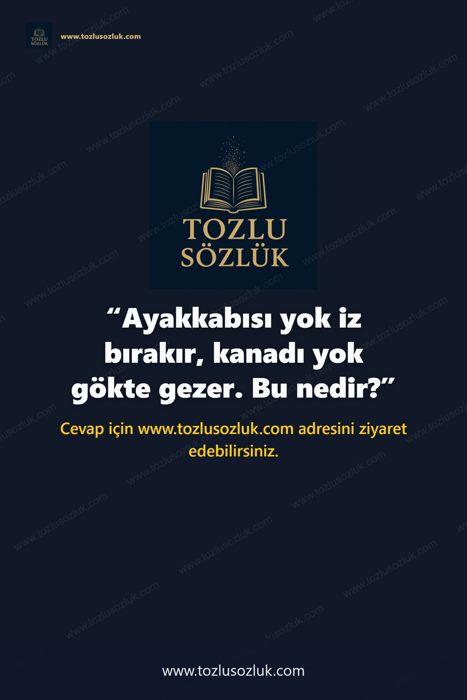 Ayakkabısı yok iz bırakır, kanadı yok gökte gezer. Bu nedir? Pinterest görseli
