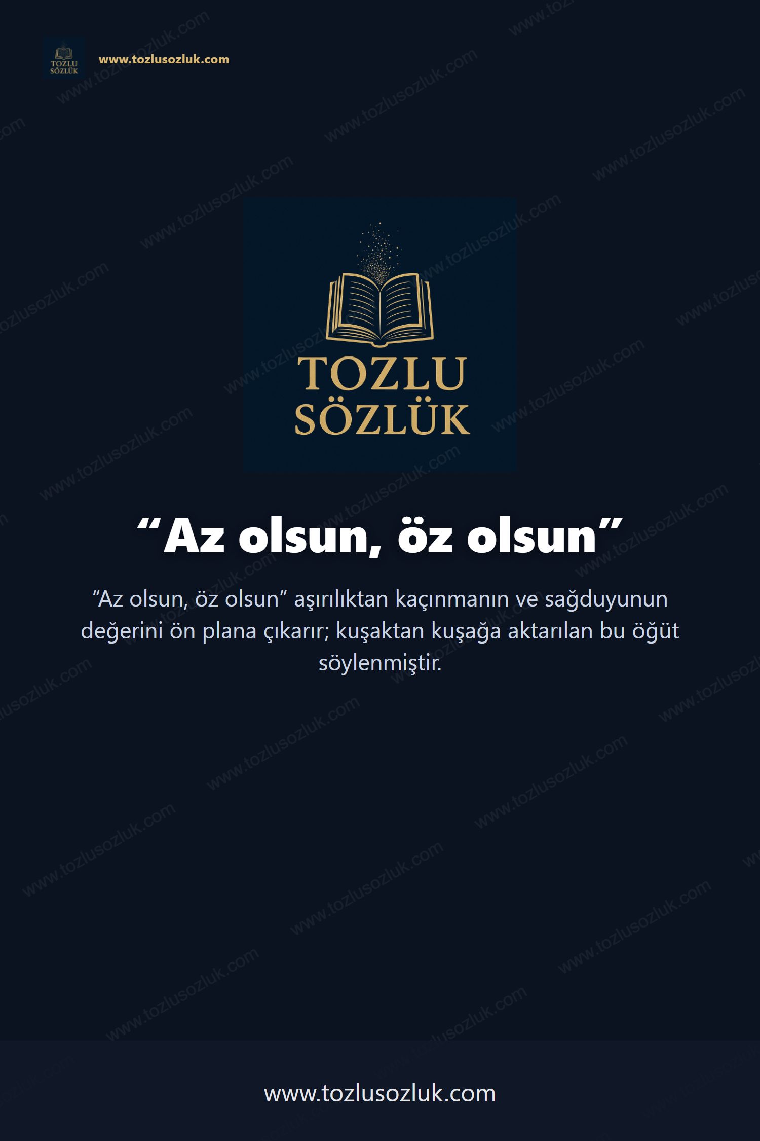 Az olsun, öz olsun Pinterest görseli