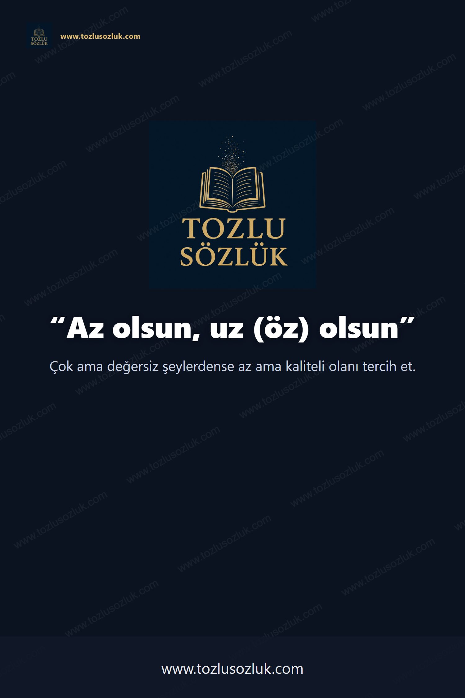 Az olsun, uz (öz) olsun Pinterest görseli