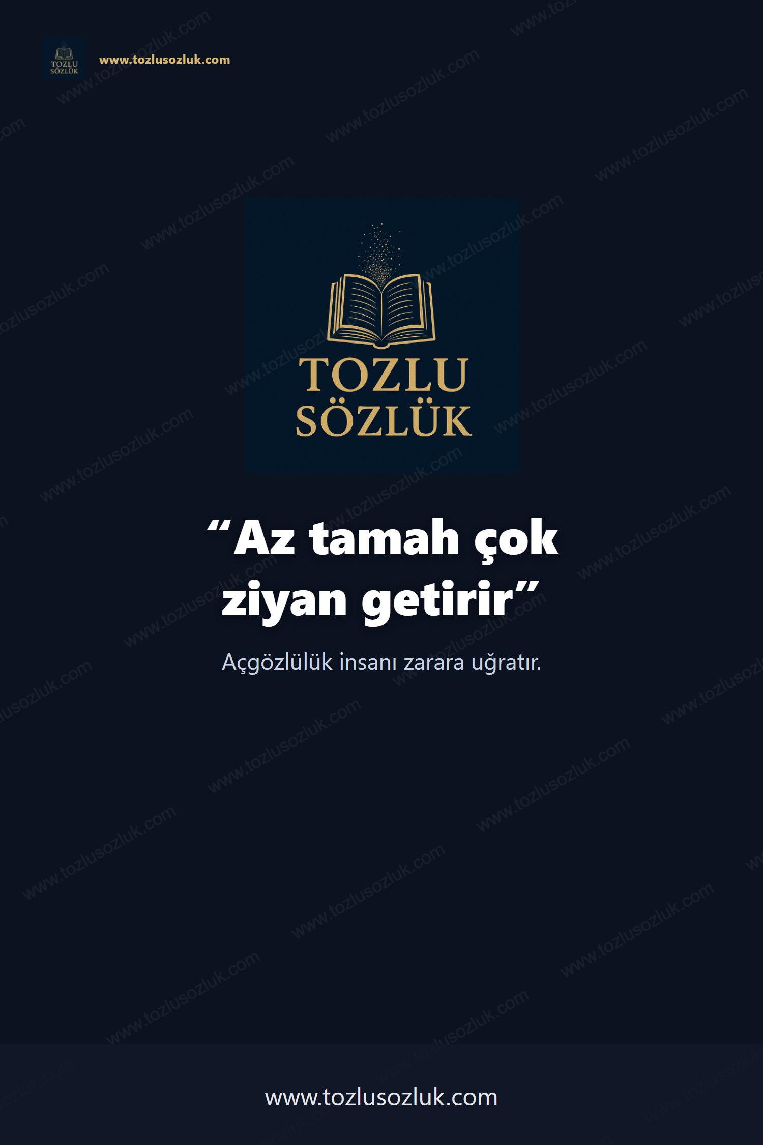 Az tamah çok ziyan getirir Pinterest görseli