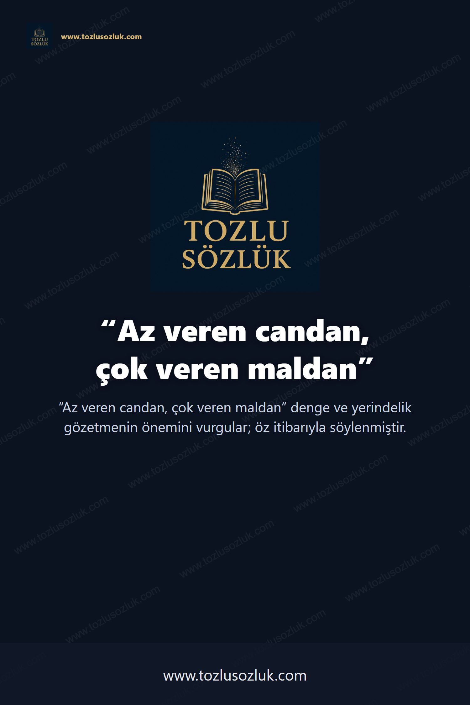 Az veren candan, çok veren maldan Pinterest görseli
