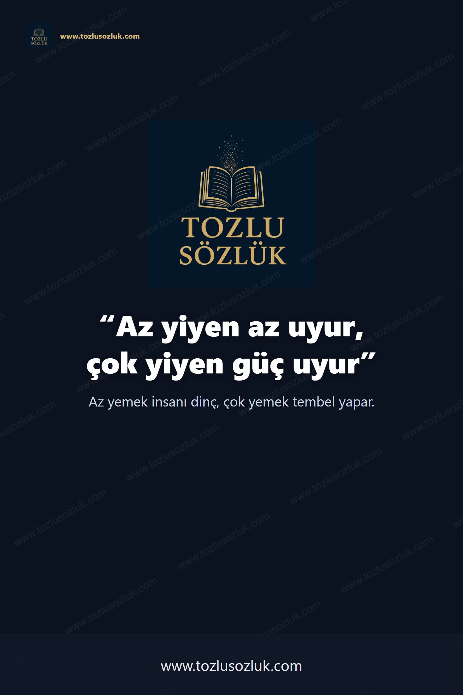 Az yiyen az uyur, çok yiyen güç uyur Pinterest görseli