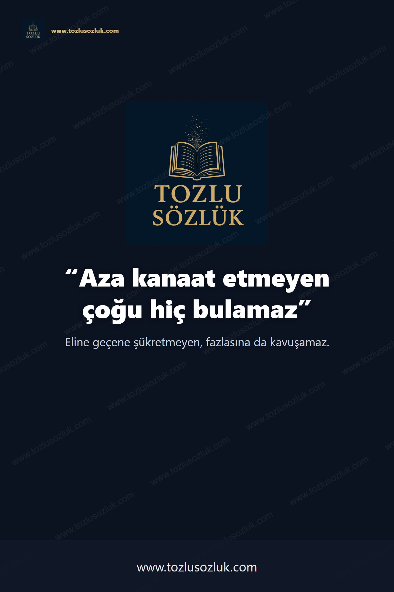 Aza kanaat etmeyen çoğu hiç bulamaz Pinterest görseli