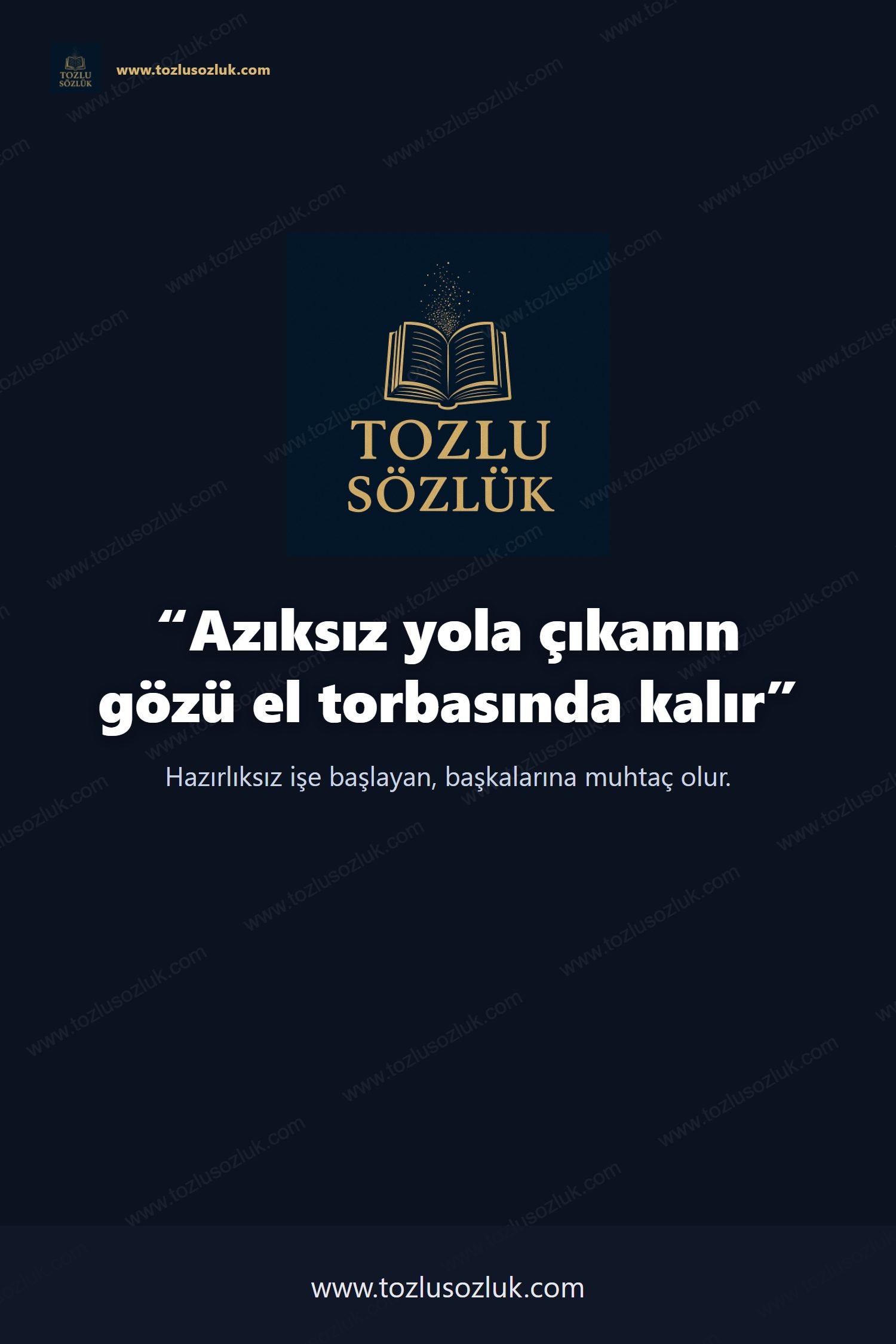 Azıksız yola çıkanın gözü el torbasında kalır Pinterest görseli