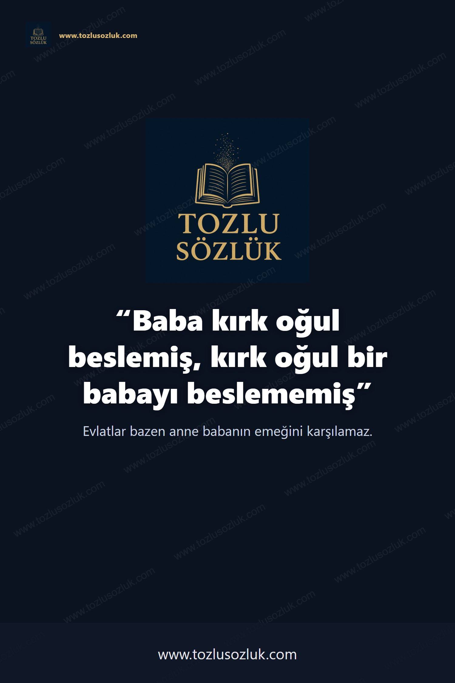 Baba kırk oğul beslemiş, kırk oğul bir babayı beslememiş Pinterest görseli