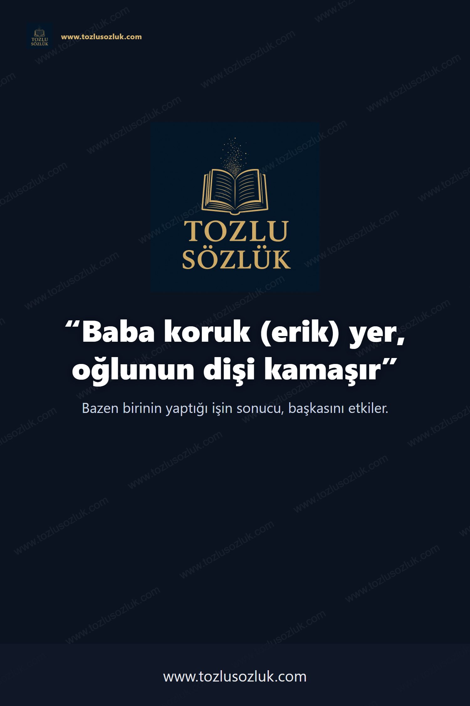 Baba koruk (erik) yer, oğlunun dişi kamaşır Pinterest görseli