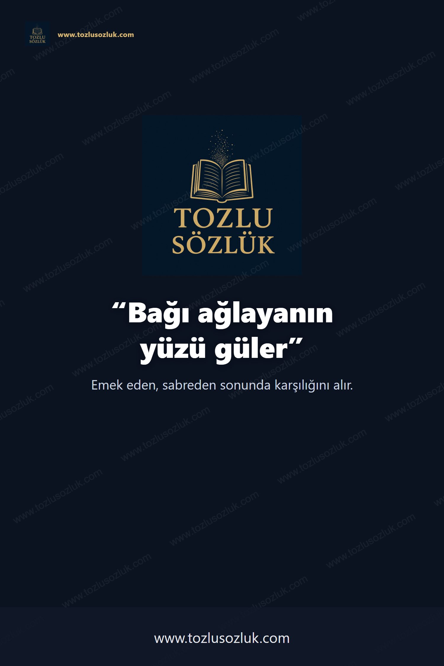 Bağı ağlayanın yüzü güler Pinterest görseli