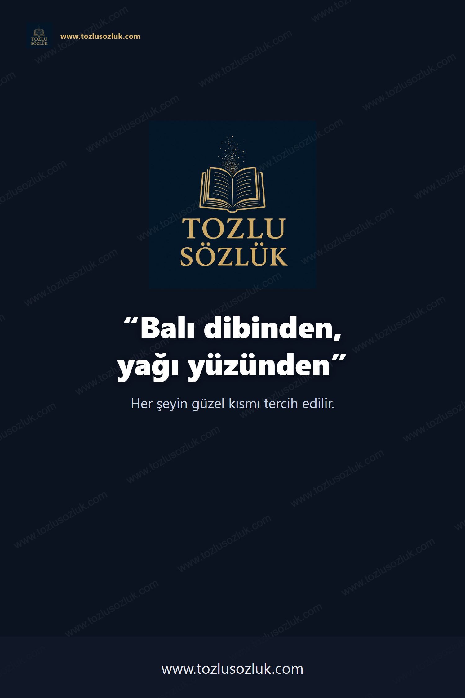 Balı dibinden, yağı yüzünden Pinterest görseli