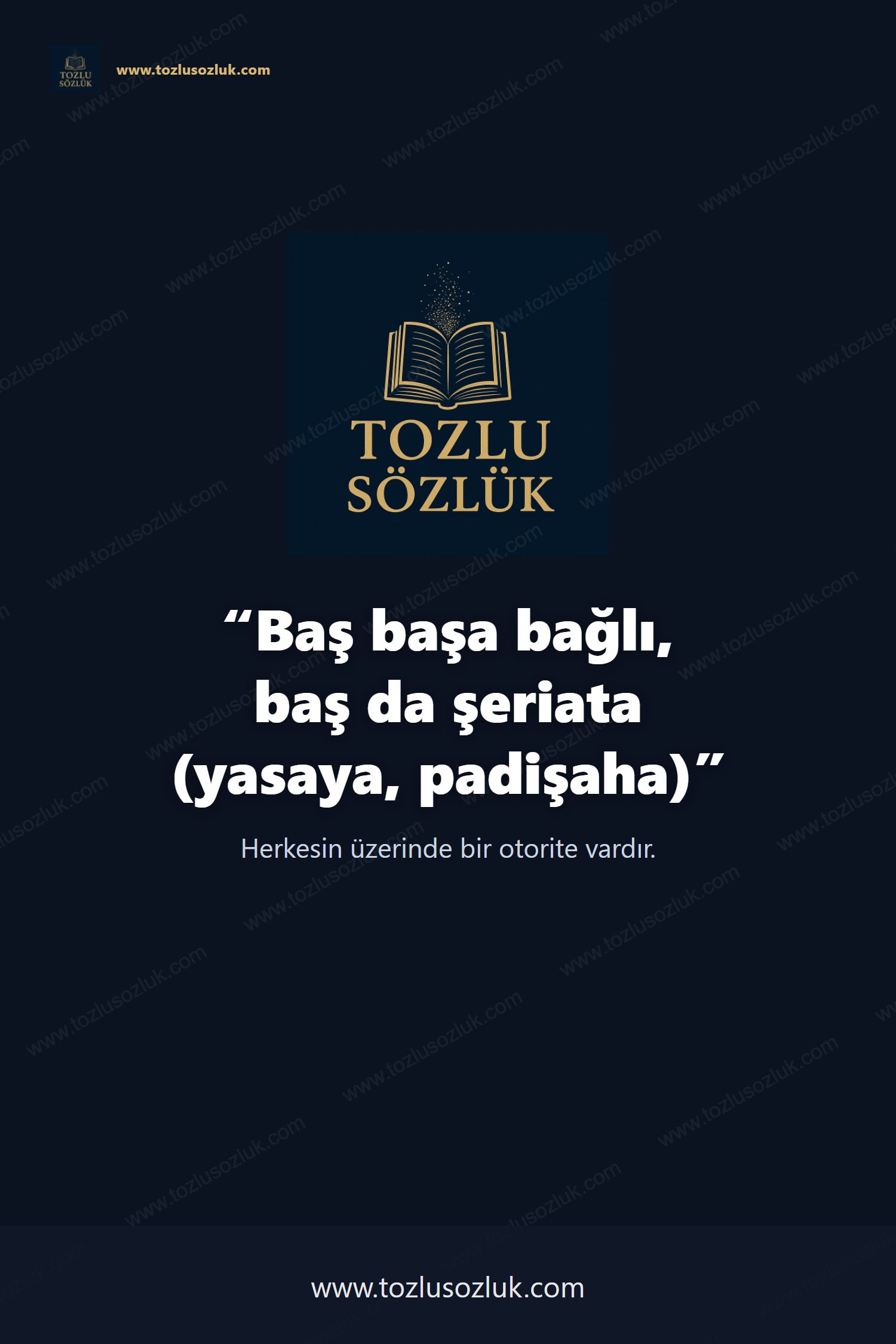 Baş başa bağlı, baş da şeriata (yasaya, padişaha) Pinterest görseli