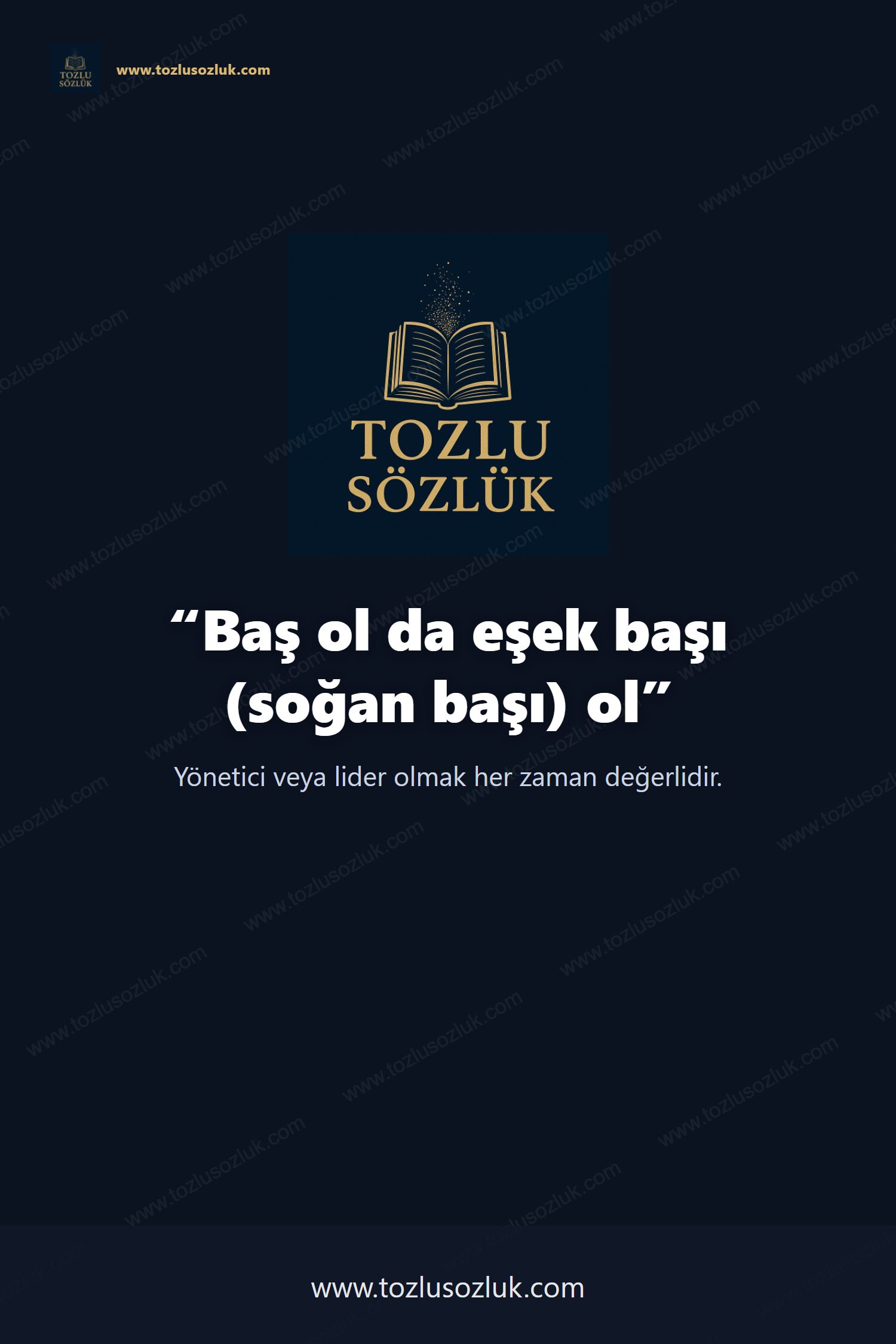 Baş ol da eşek başı (soğan başı) ol Pinterest görseli