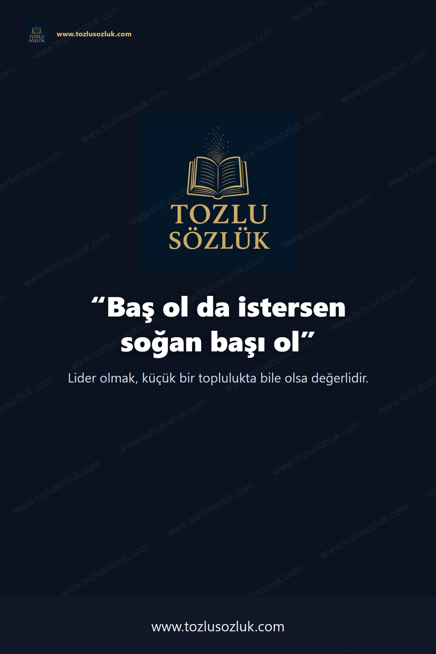 Baş ol da istersen soğan başı ol Pinterest görseli