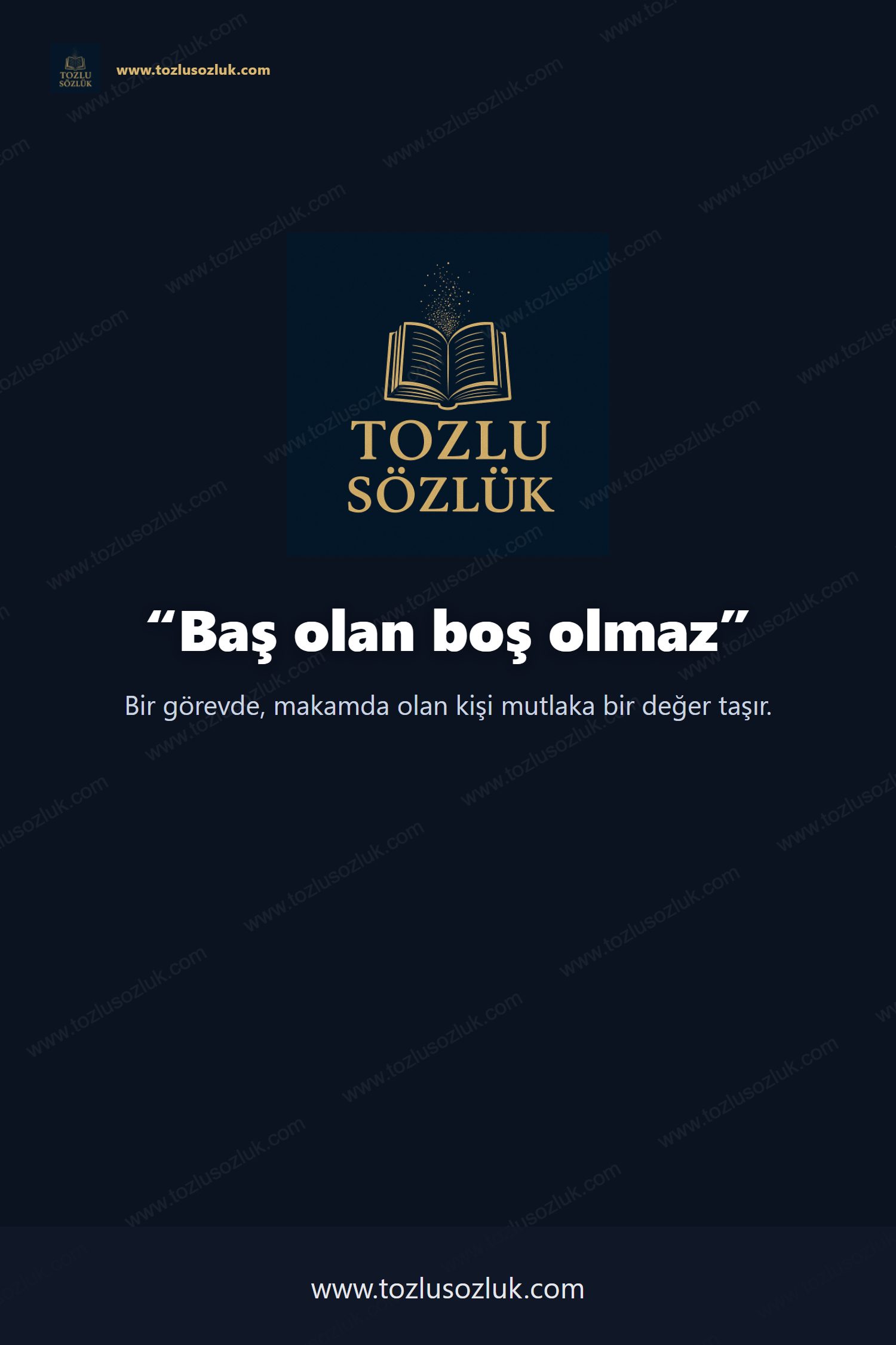 Baş olan boş olmaz Pinterest görseli