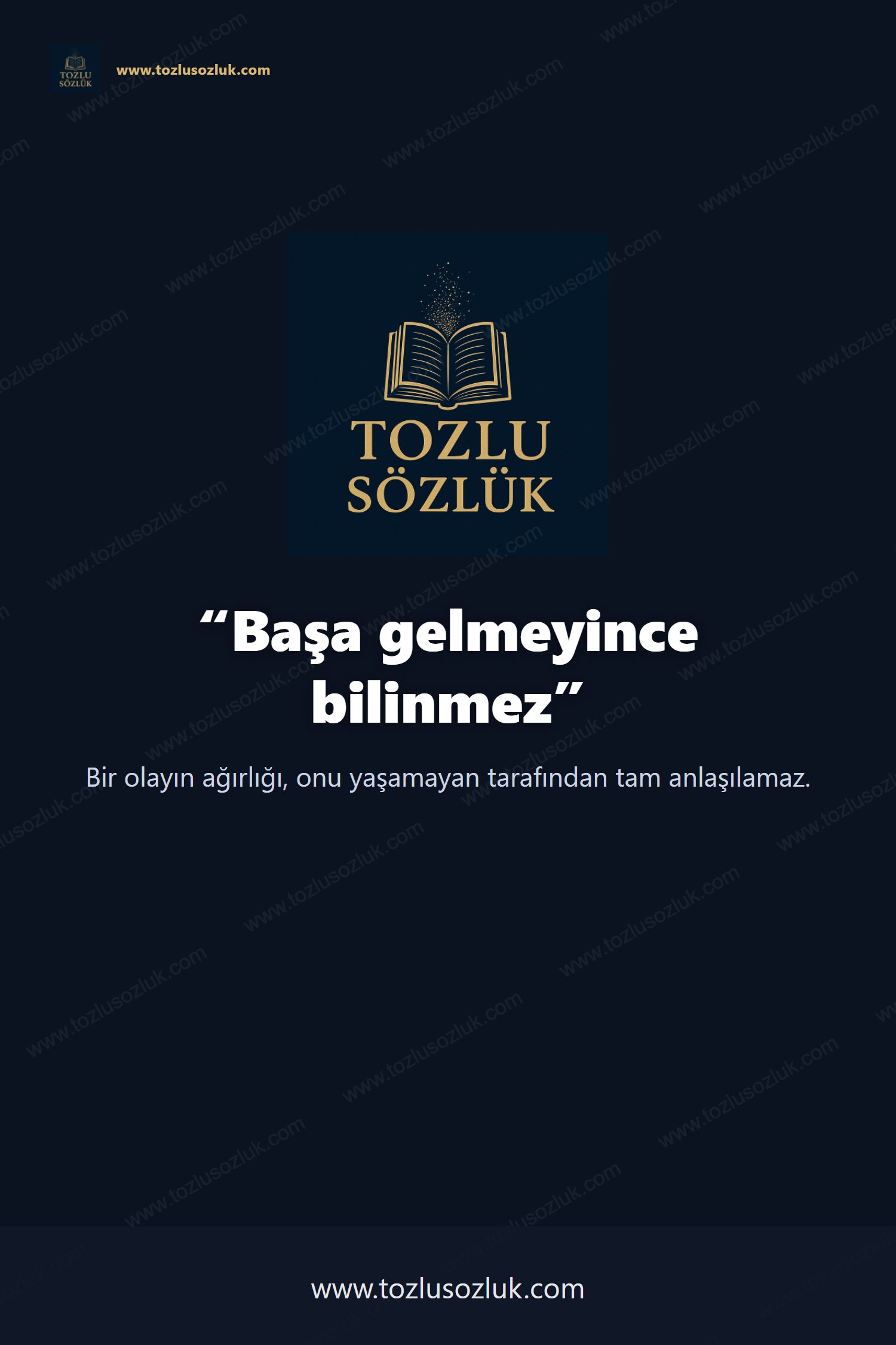 Başa gelmeyince bilinmez Pinterest görseli