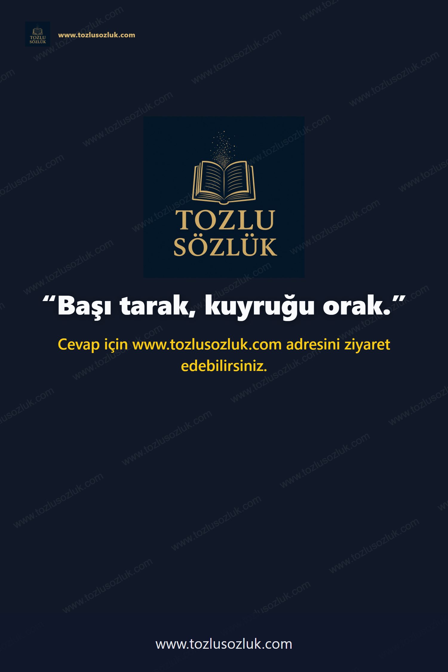 Başı tarak, kuyruğu orak. Pinterest görseli