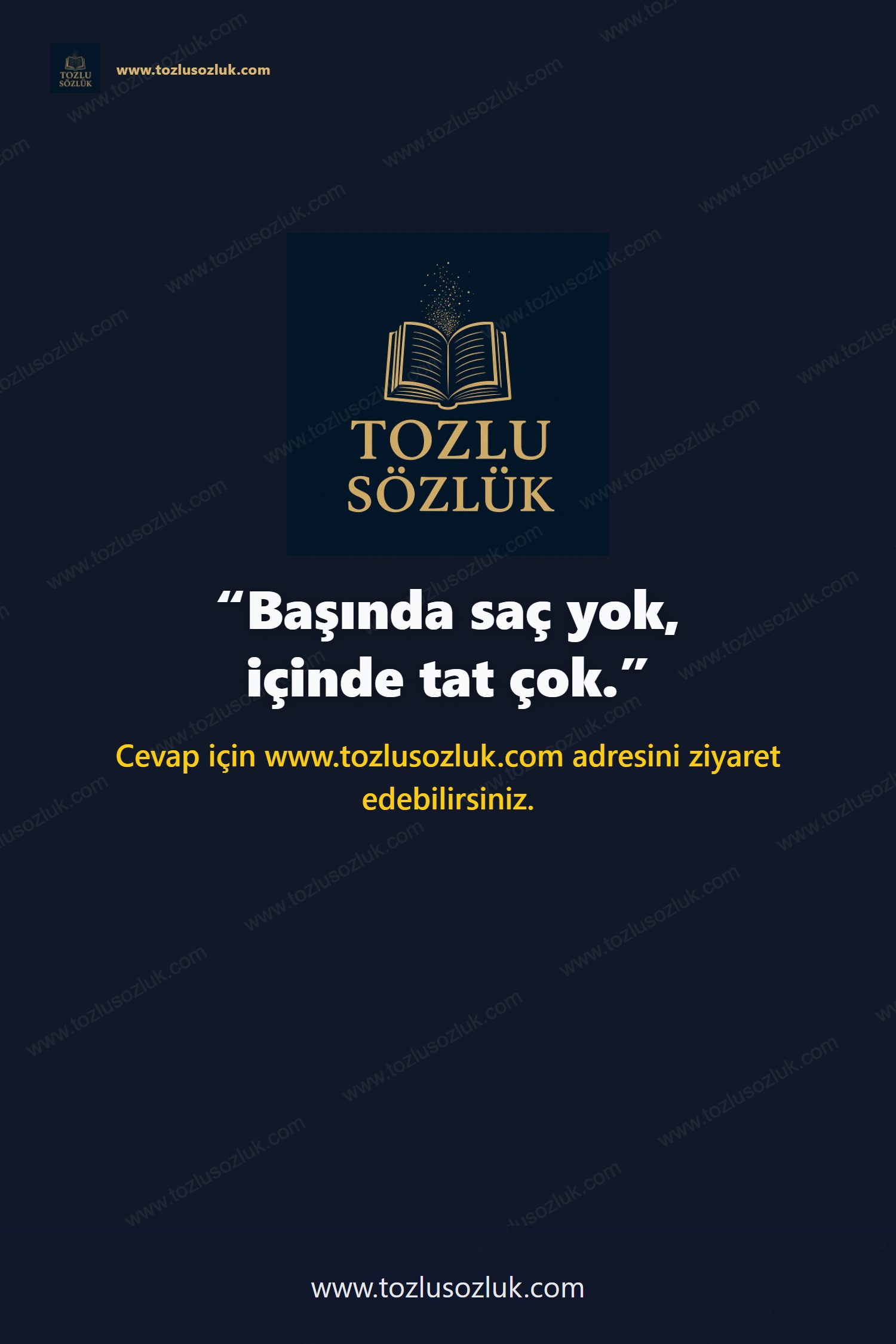 Başında saç yok, içinde tat çok. Pinterest görseli