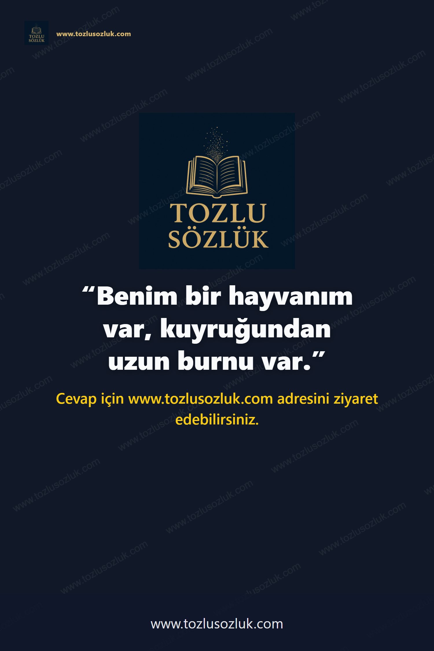 Benim bir hayvanım var, kuyruğundan uzun burnu var. Pinterest görseli