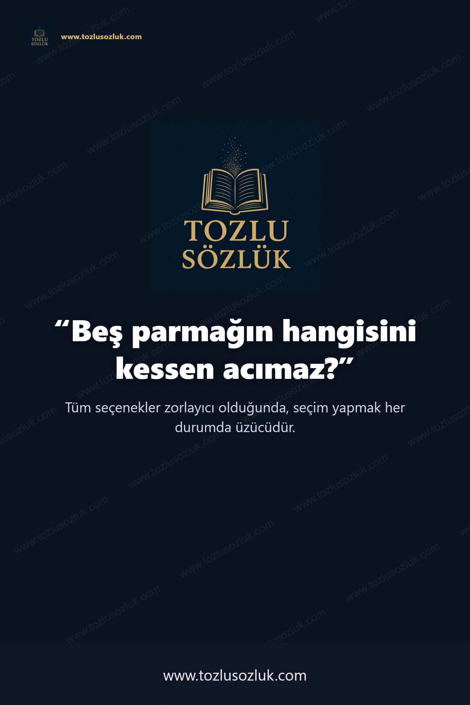 Beş parmağın hangisini kessen acımaz? Pinterest görseli