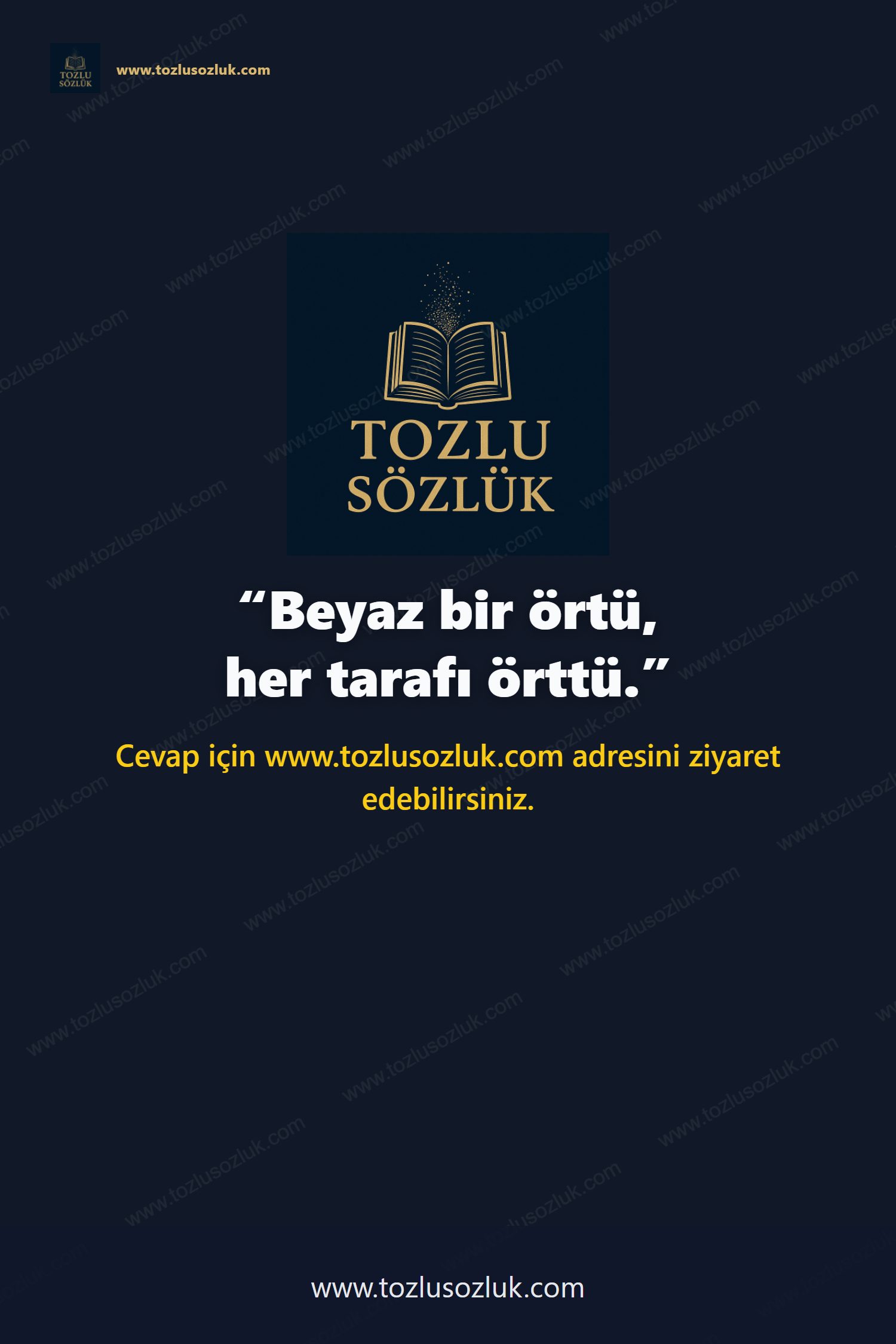 Beyaz bir örtü, her tarafı örttü. Pinterest görseli