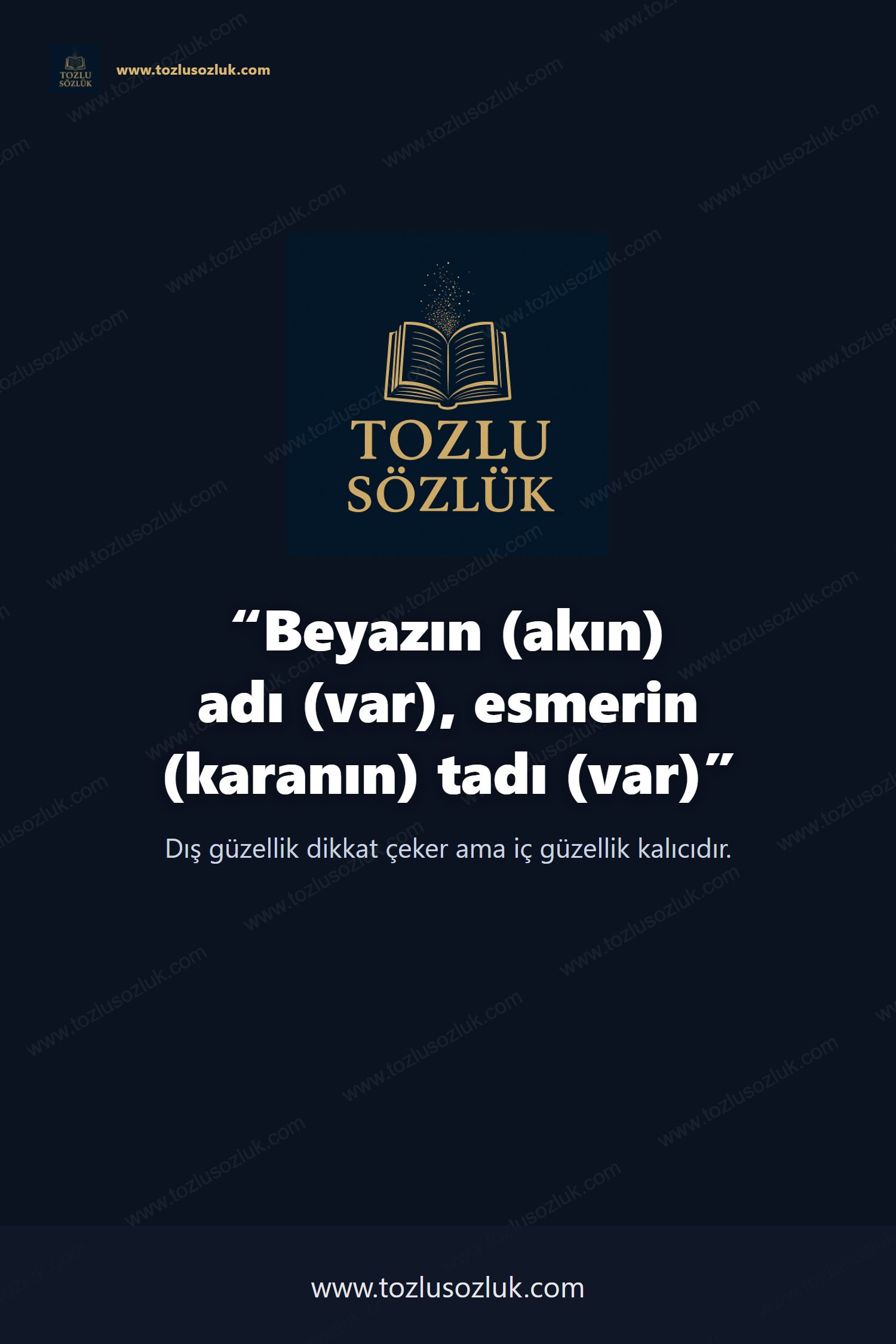 Beyazın (akın) adı (var), esmerin (karanın) tadı (var) Pinterest görseli