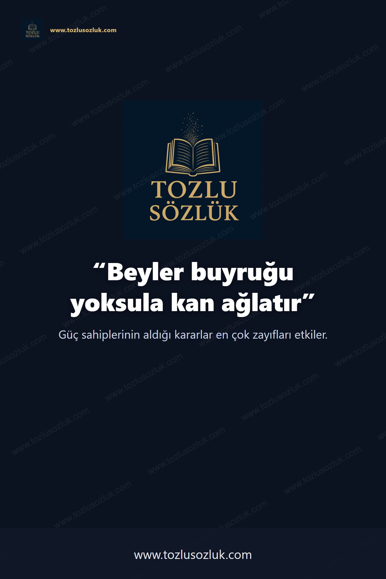 Beyler buyruğu yoksula kan ağlatır Pinterest görseli