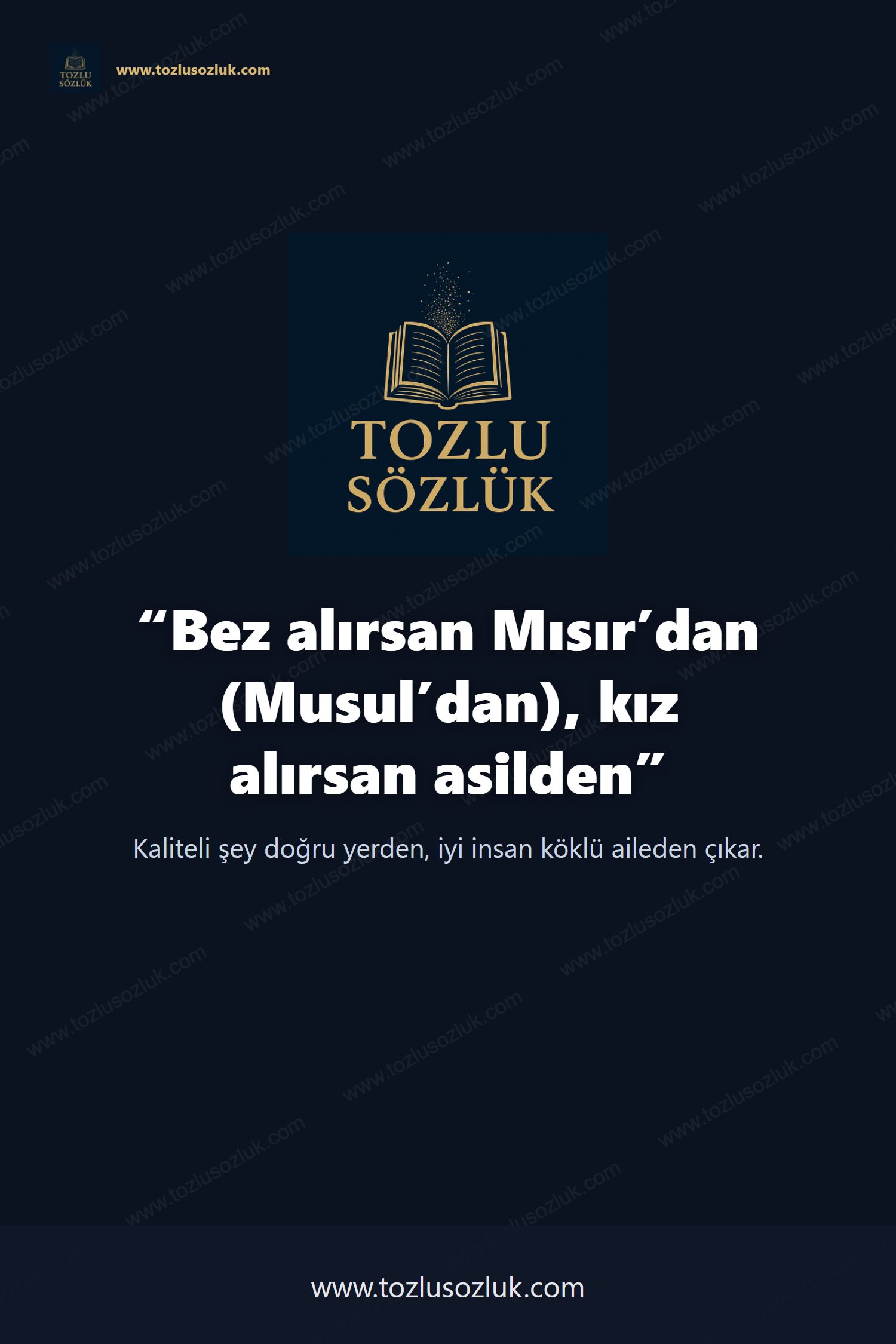 Bez alırsan Mısır’dan (Musul’dan), kız alırsan asilden Pinterest görseli