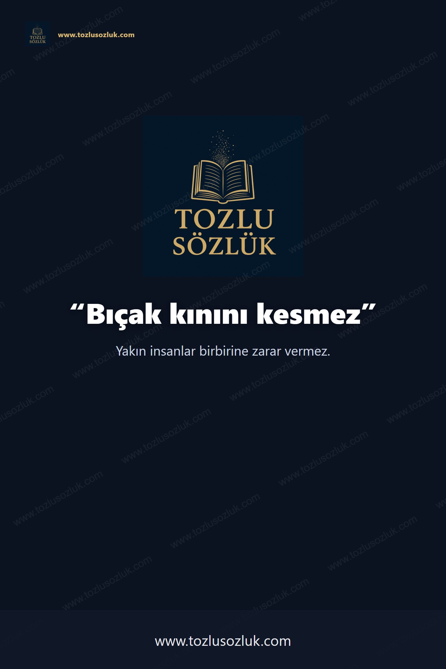 Bıçak kınını kesmez Pinterest görseli