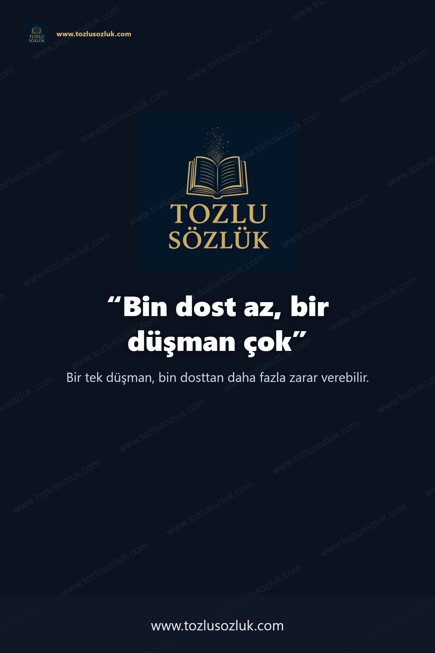 Bin dost az, bir düşman çok Pinterest görseli