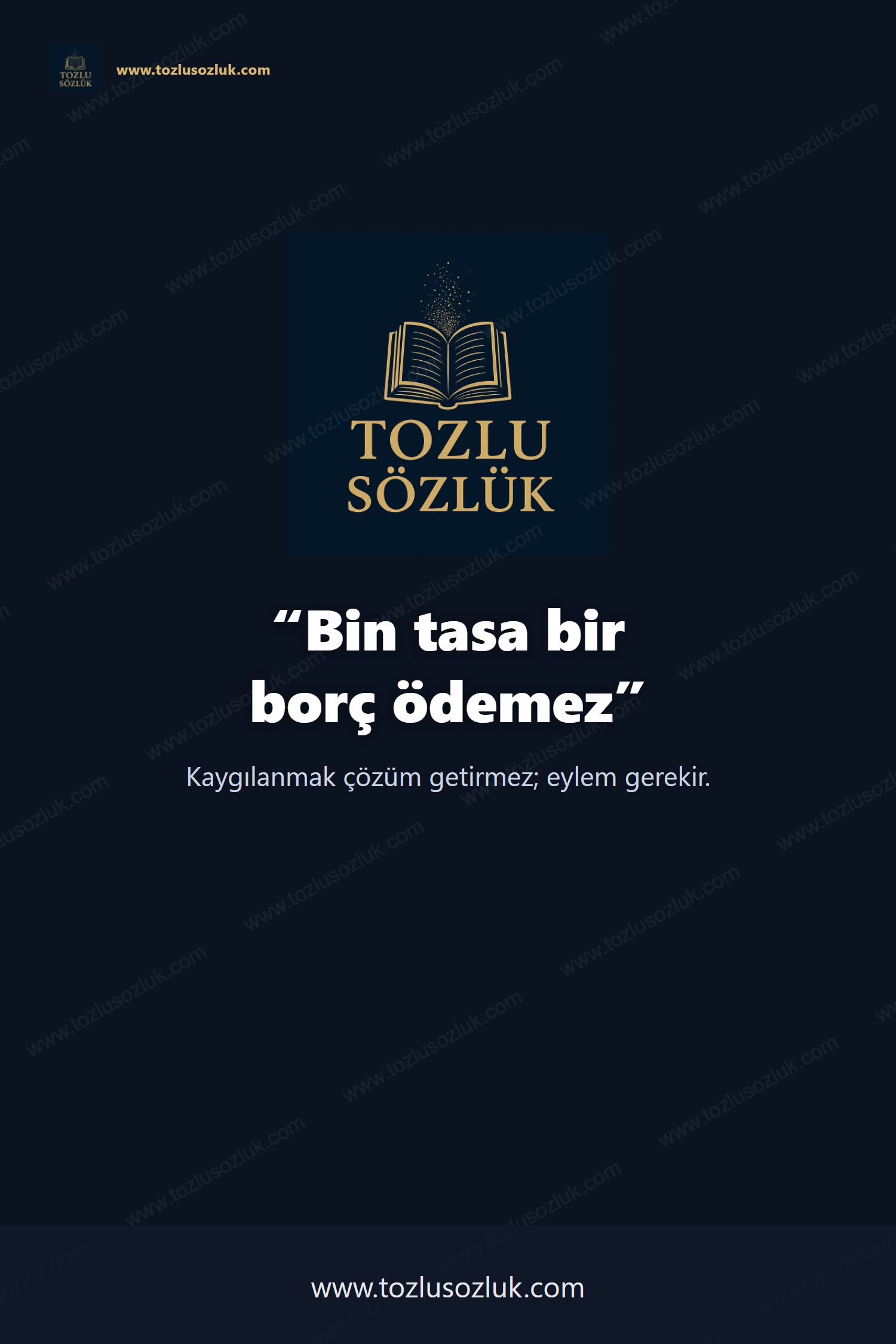 Bin tasa bir borç ödemez Pinterest görseli