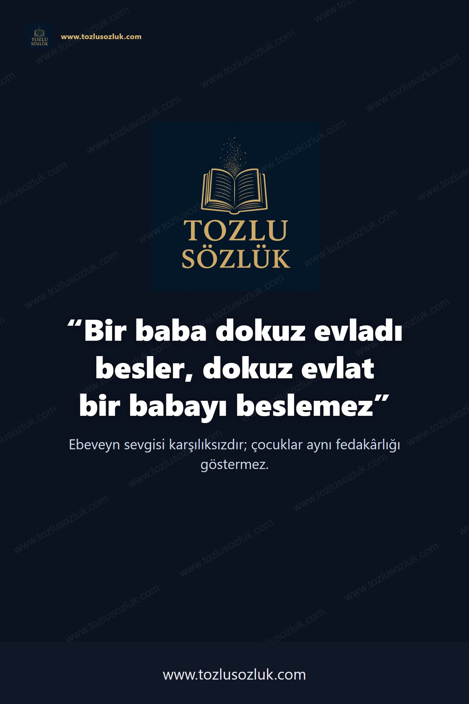 Bir baba dokuz evladı besler, dokuz evlat bir babayı beslemez Pinterest görseli
