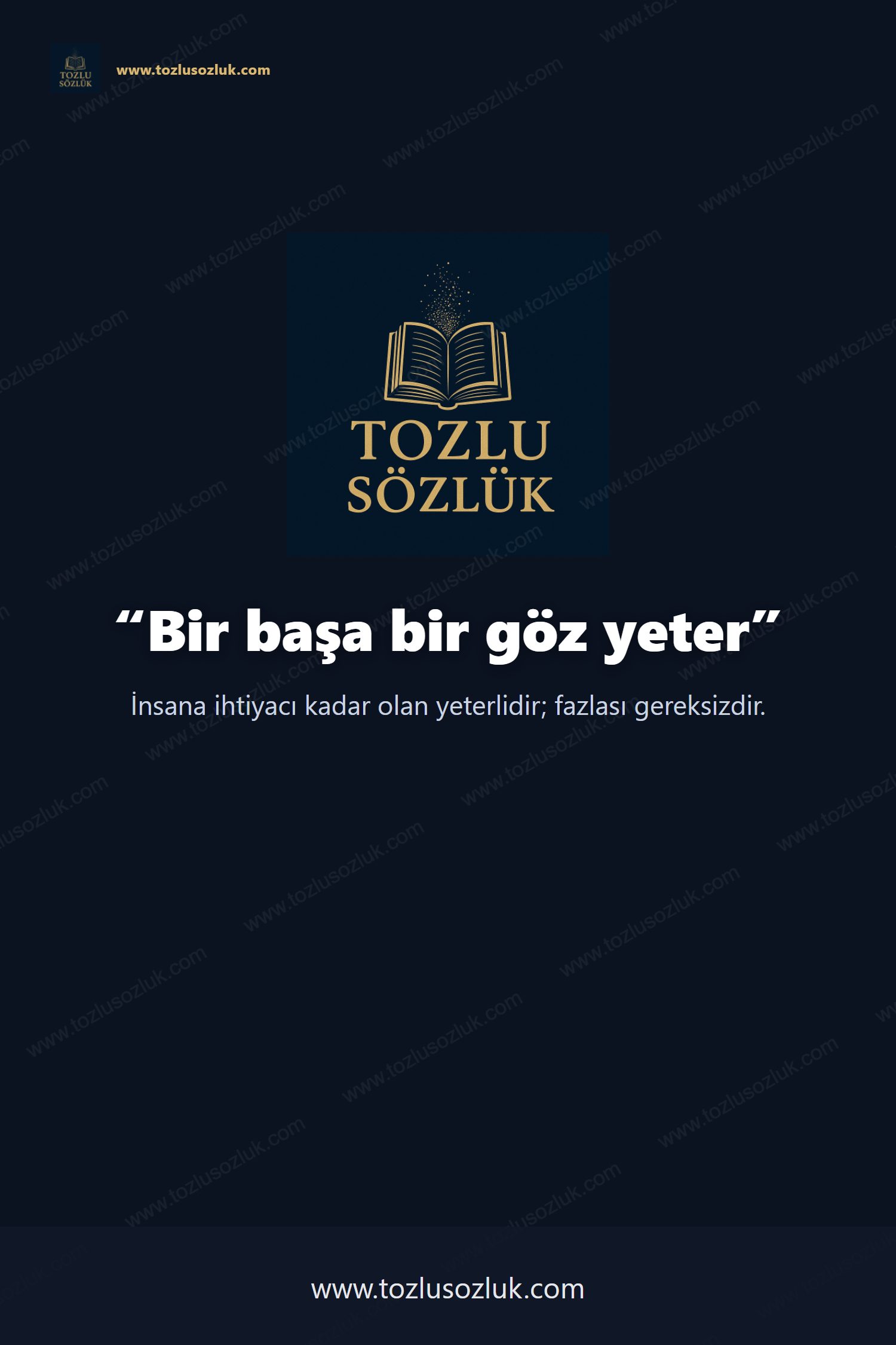 Bir başa bir göz yeter Pinterest görseli