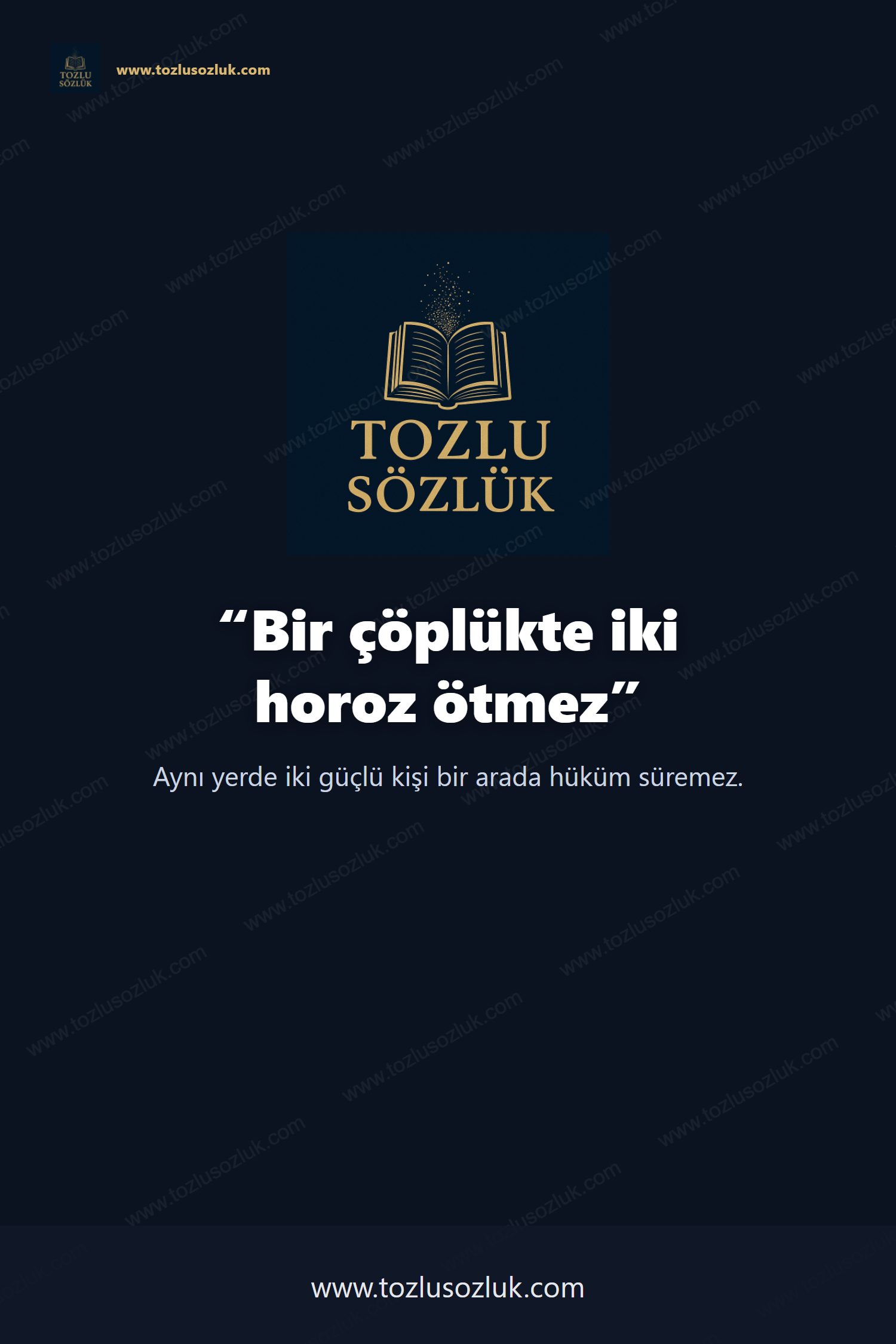 Bir çöplükte iki horoz ötmez Pinterest görseli