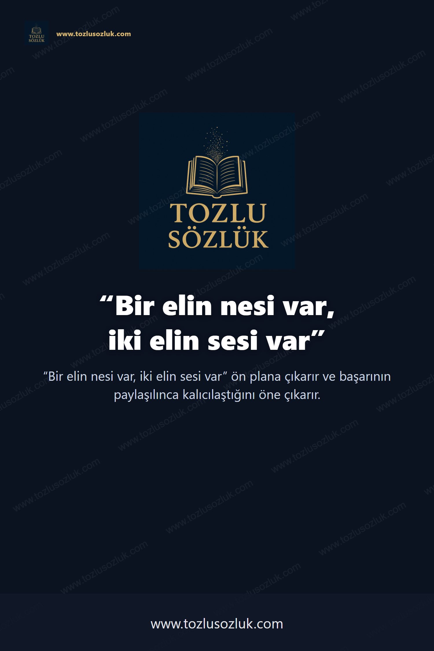 Bir elin nesi var, iki elin sesi var Pinterest görseli