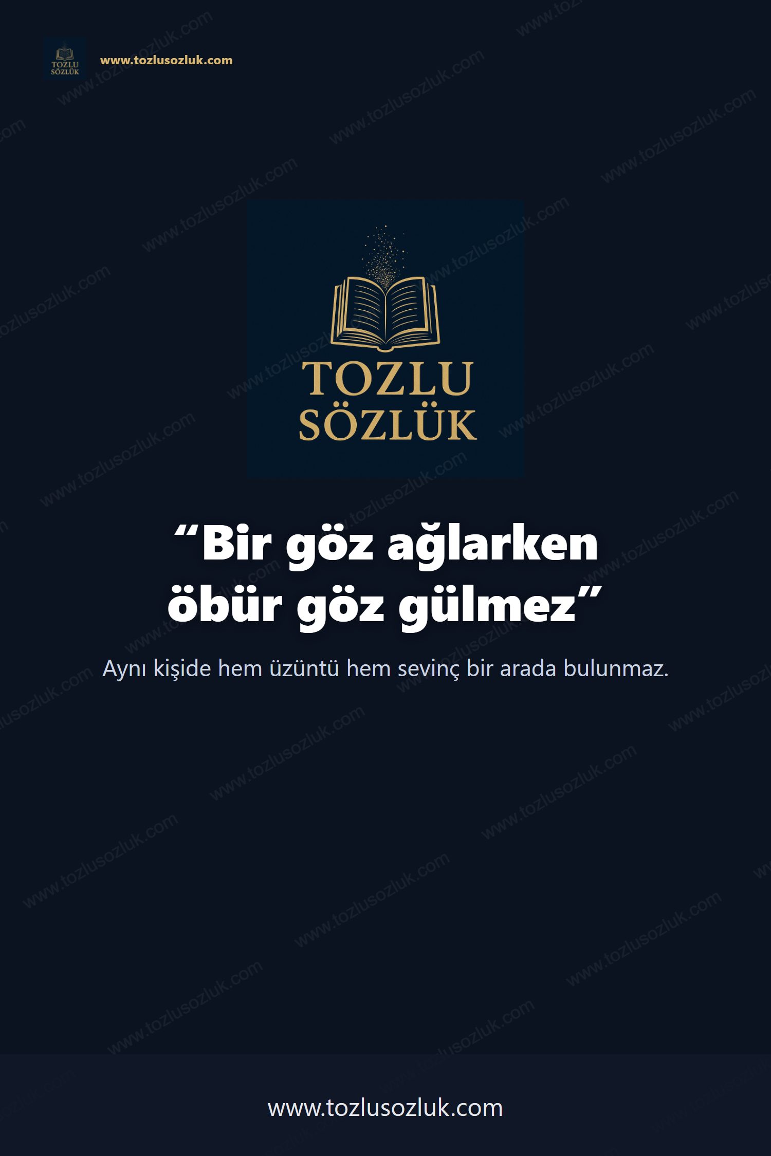 Bir göz ağlarken öbür göz gülmez Pinterest görseli