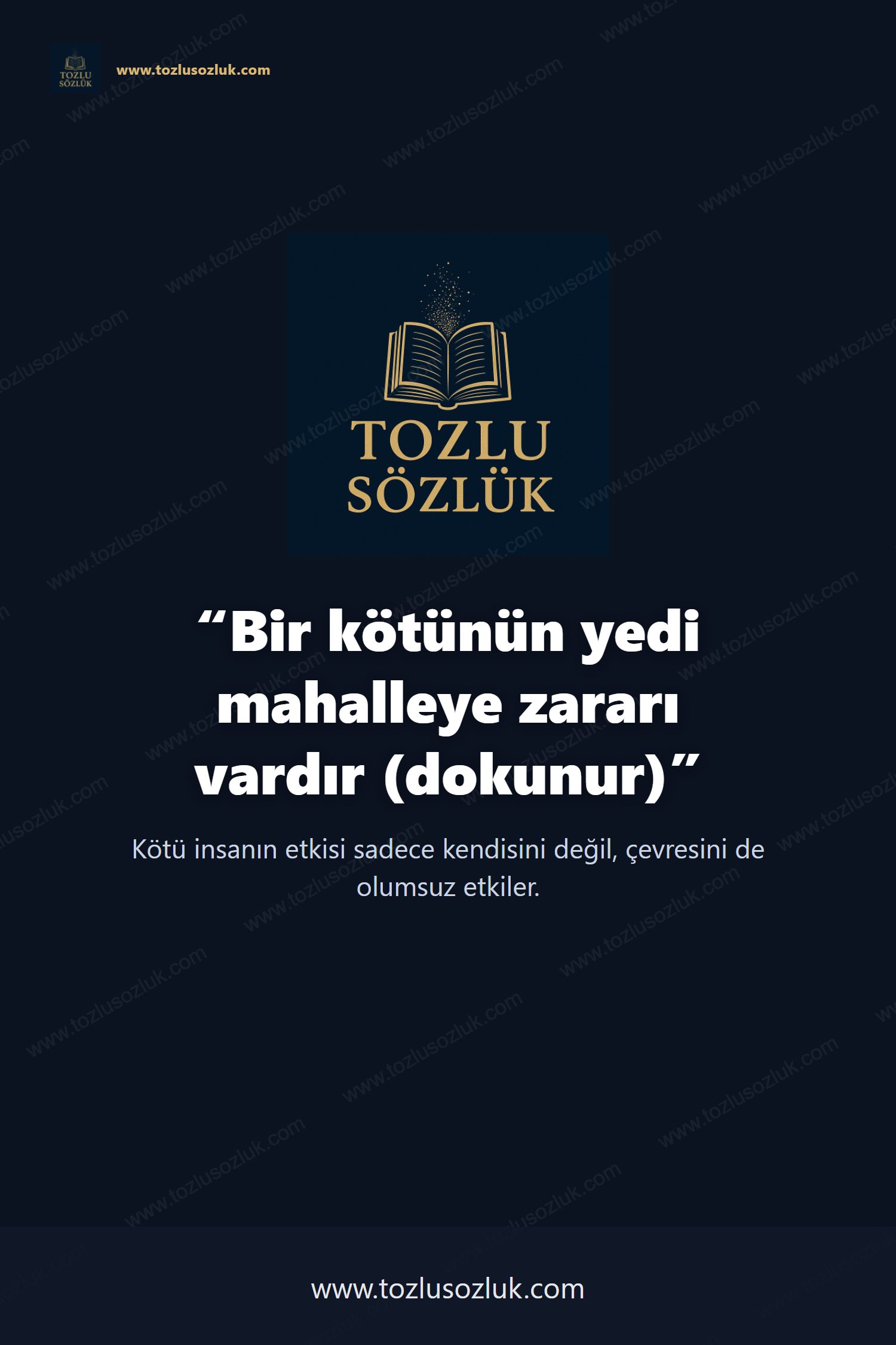 Bir kötünün yedi mahalleye zararı vardır (dokunur) Pinterest görseli