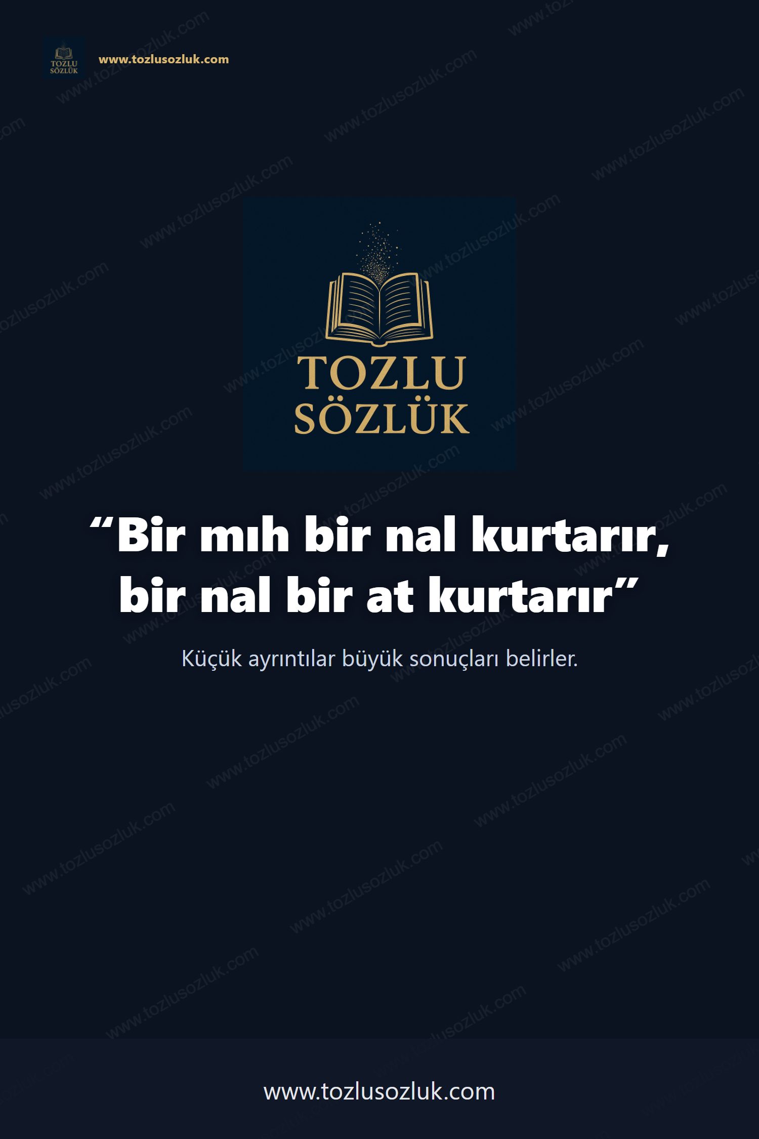 Bir mıh bir nal kurtarır, bir nal bir at kurtarır Pinterest görseli