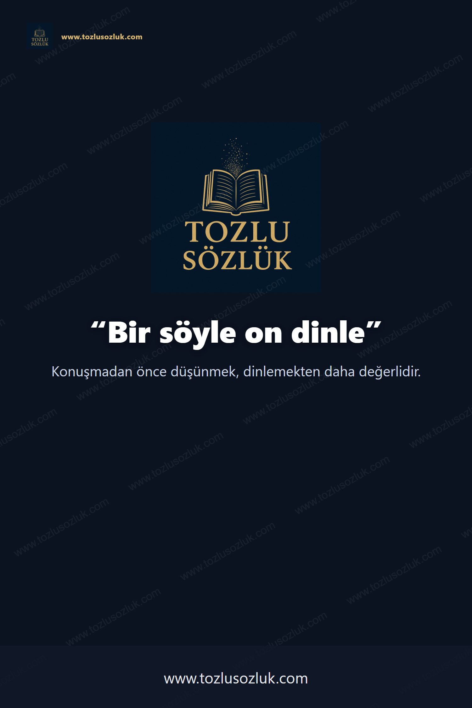 Bir söyle on dinle Pinterest görseli