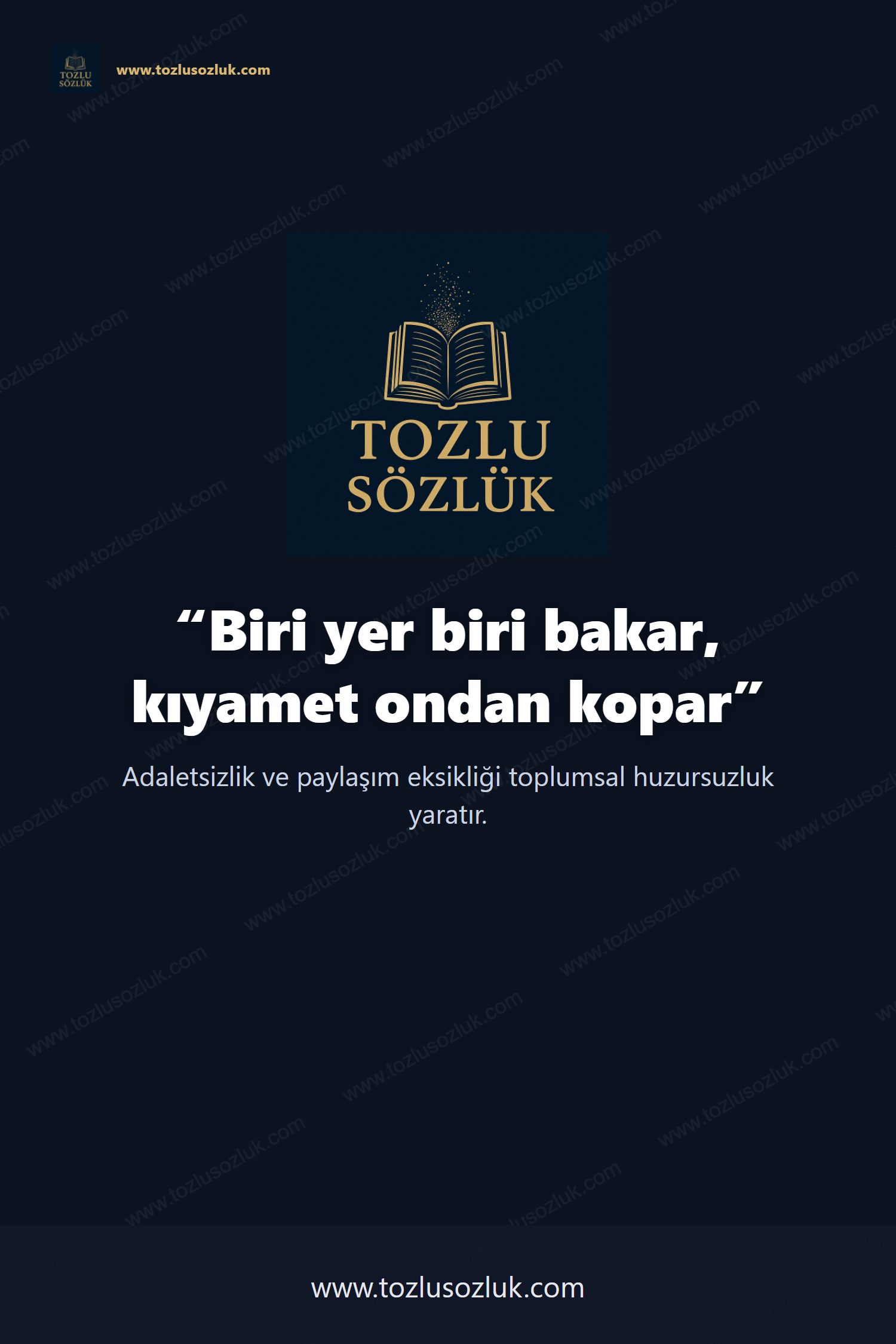 Biri yer biri bakar, kıyamet ondan kopar Pinterest görseli