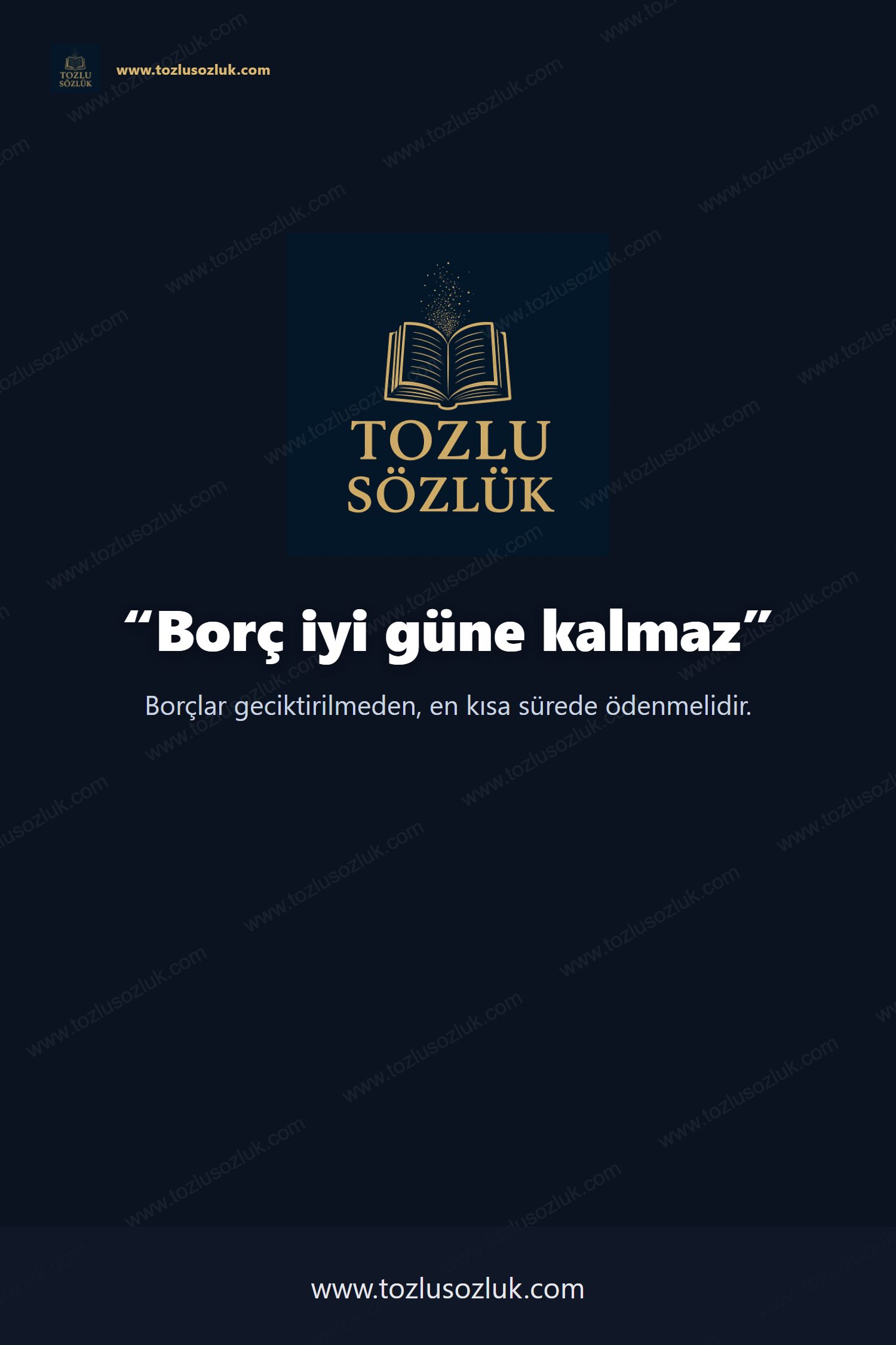 Borç iyi güne kalmaz Pinterest görseli