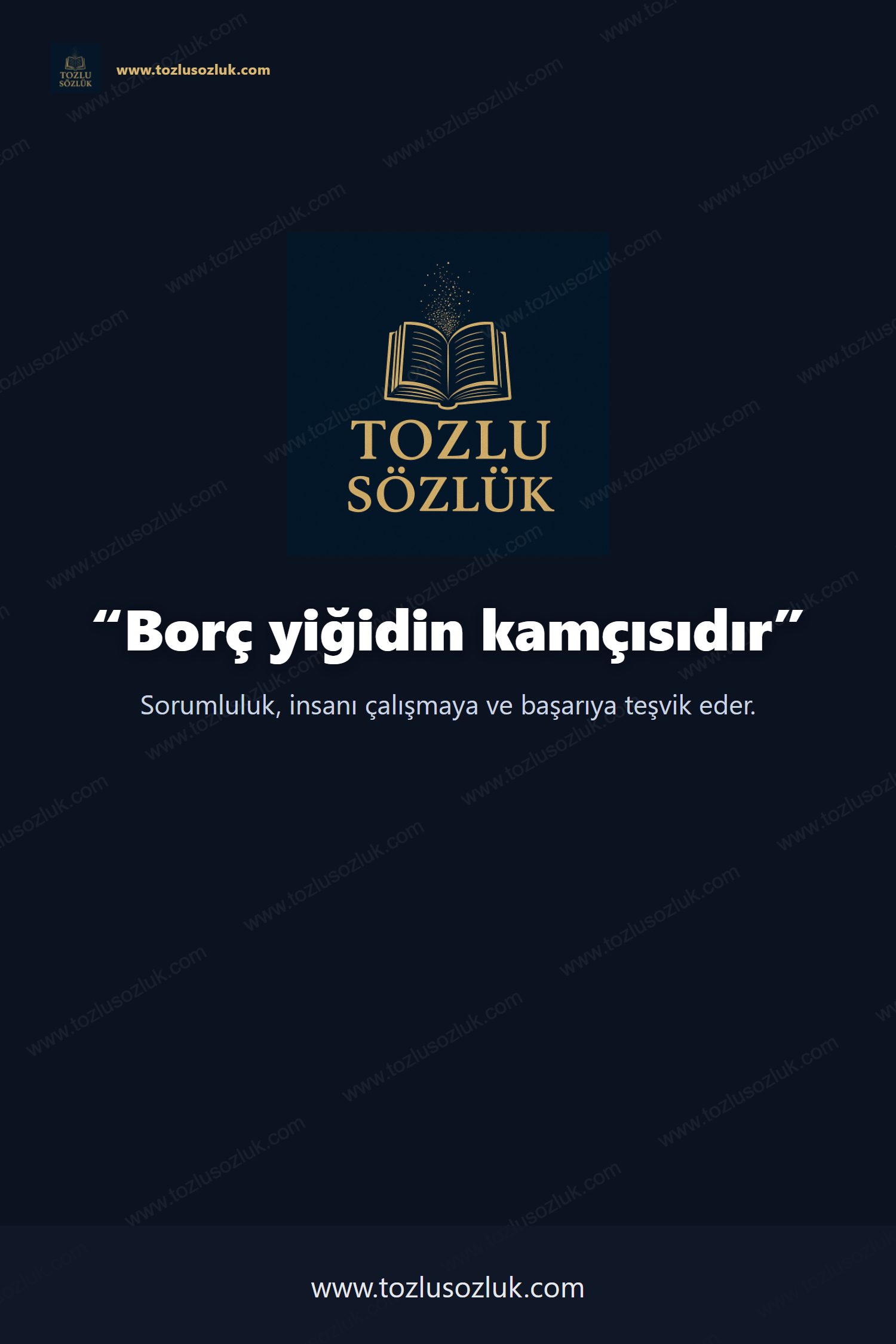 Borç yiğidin kamçısıdır Pinterest görseli